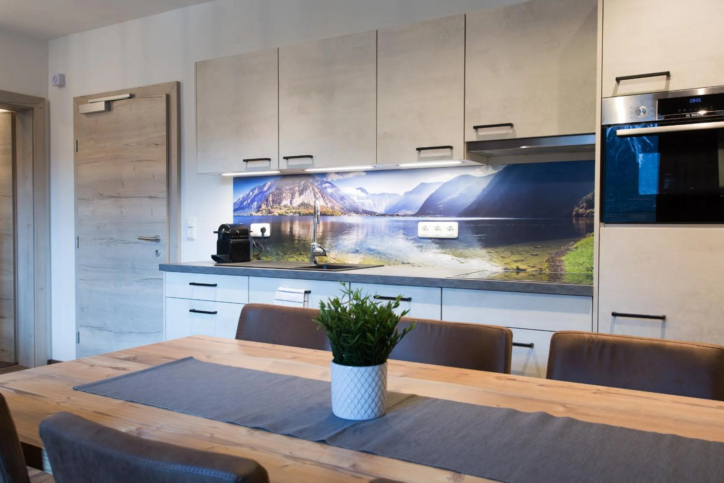 Kitchen or kitchenette in Aparthotel Tyrol