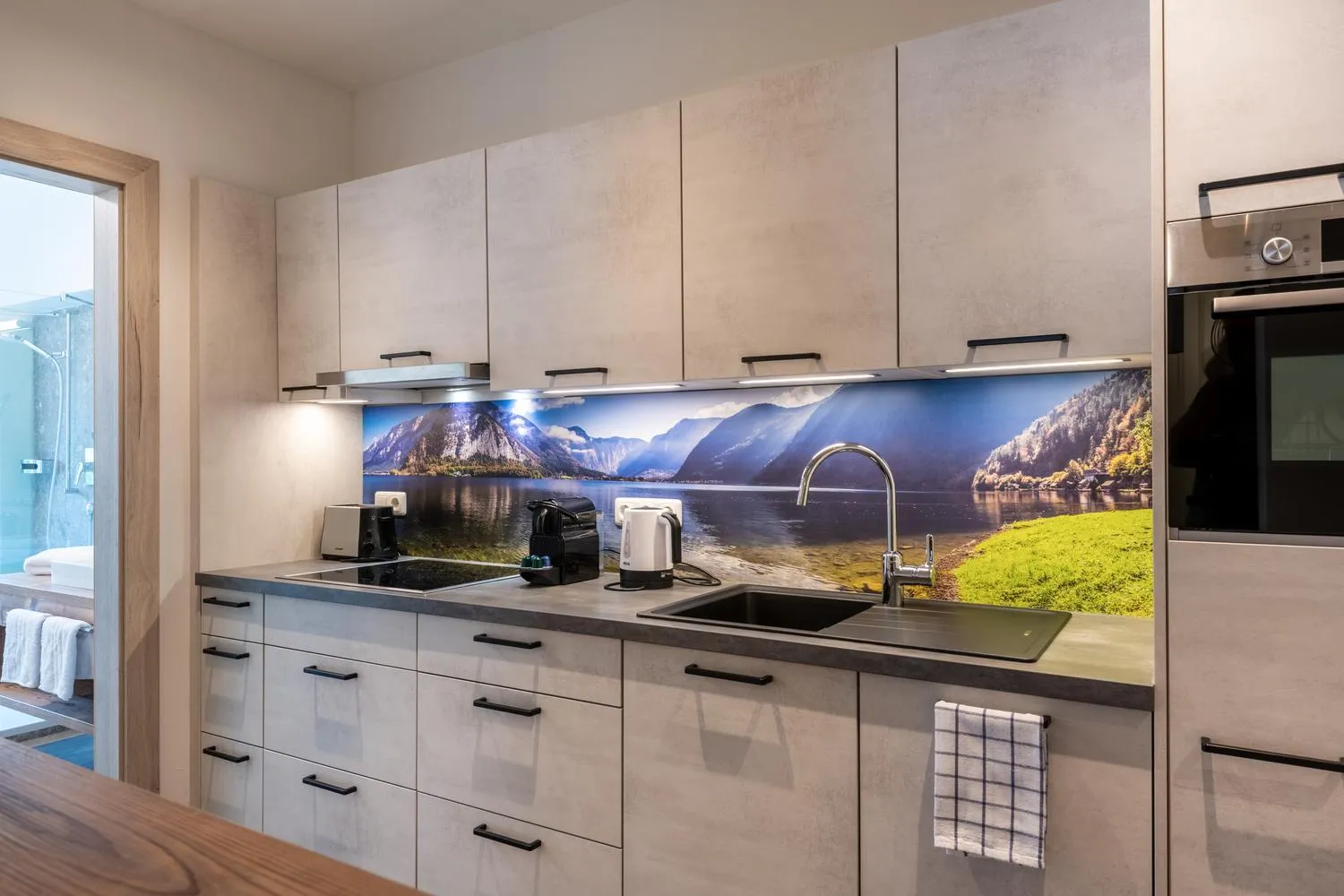 Kitchen or kitchenette in Aparthotel Tyrol