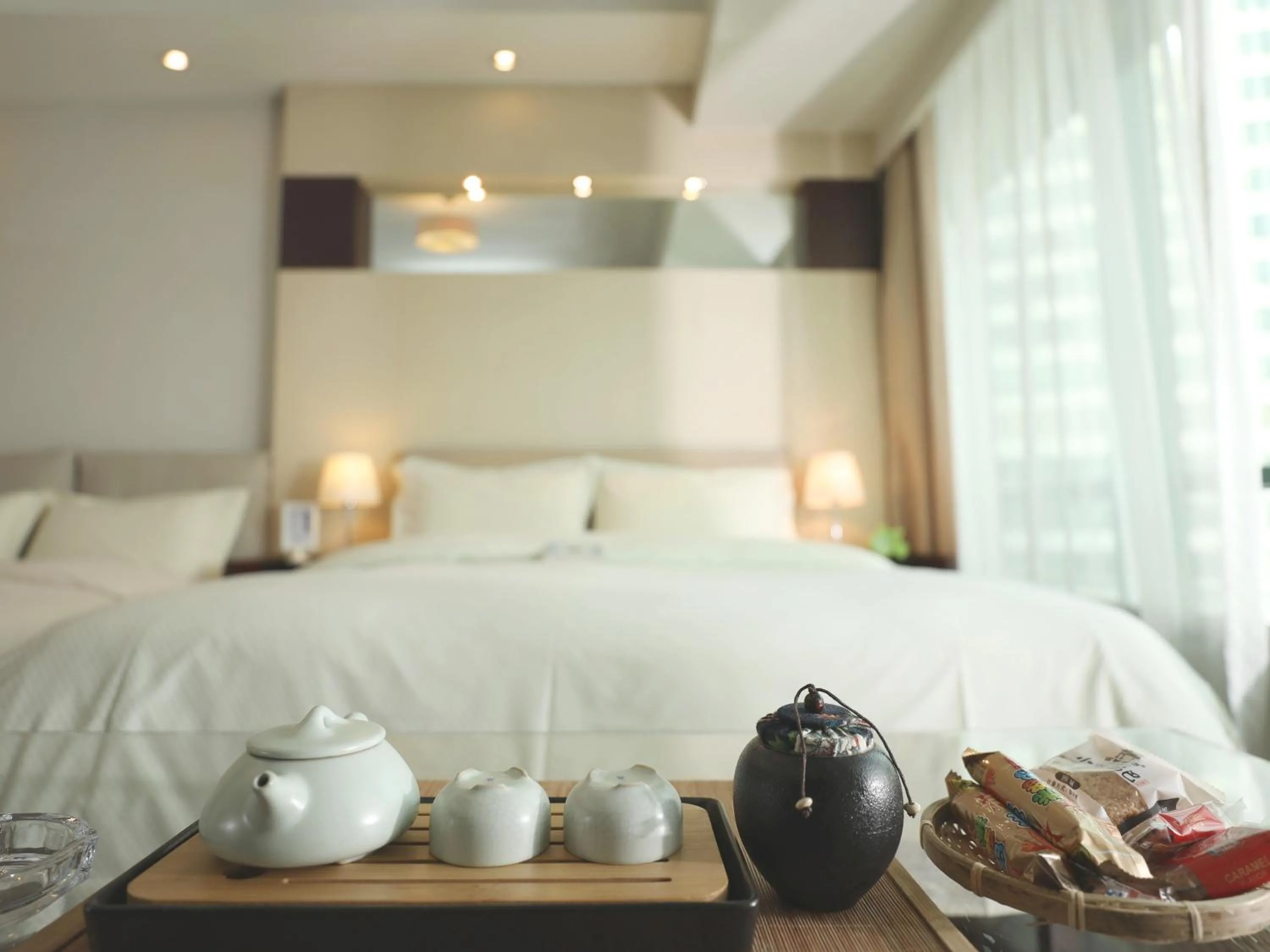 Bed in Shanghai Cosmo World Union Service Apartment