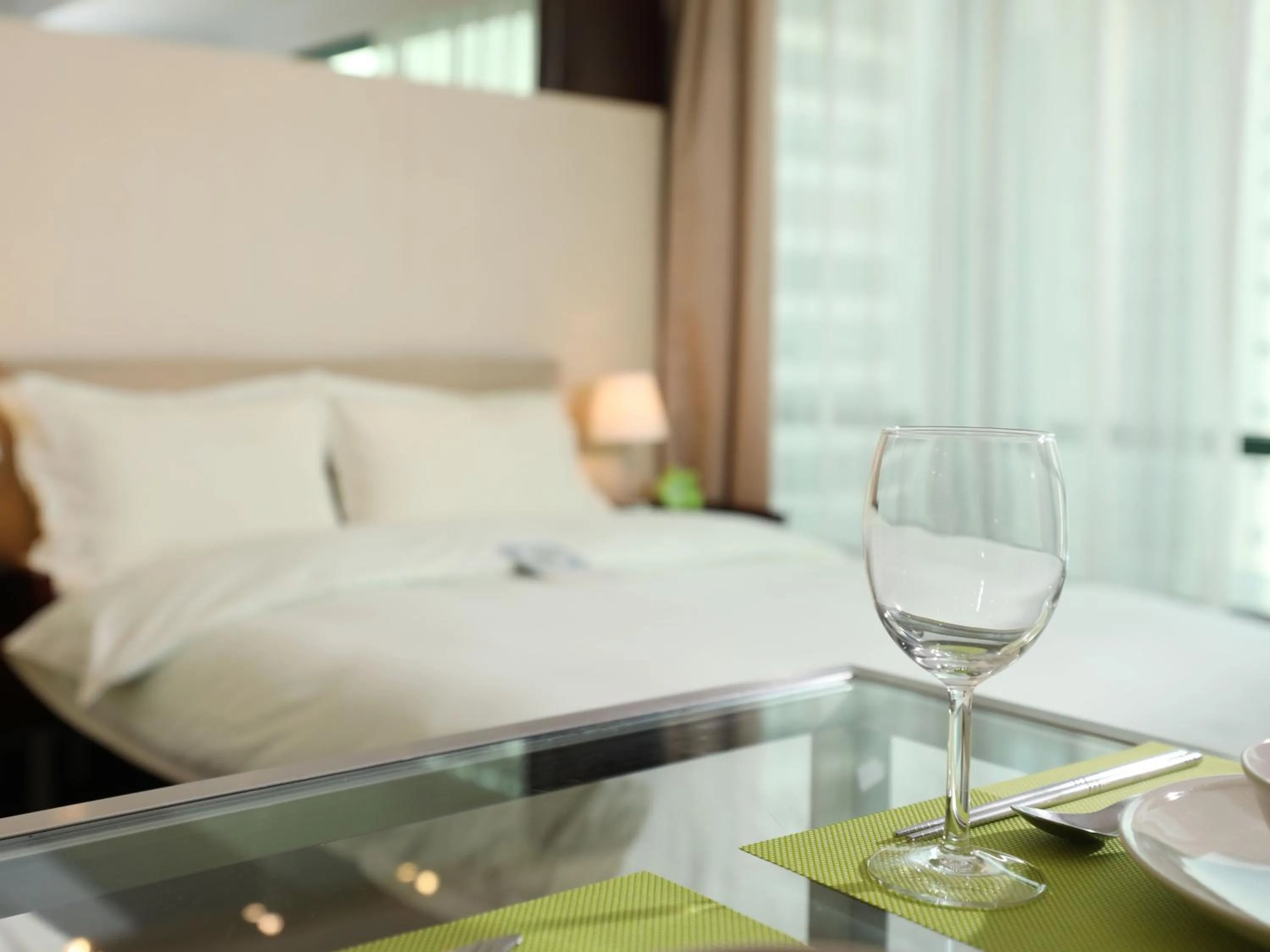 Bed in Shanghai Cosmo World Union Service Apartment