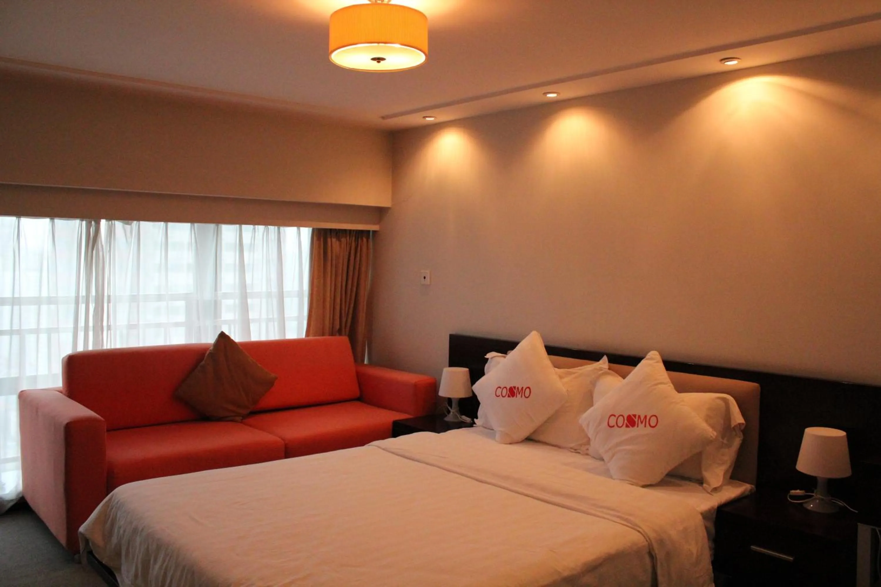 Bed in Shanghai Cosmo World Union Service Apartment