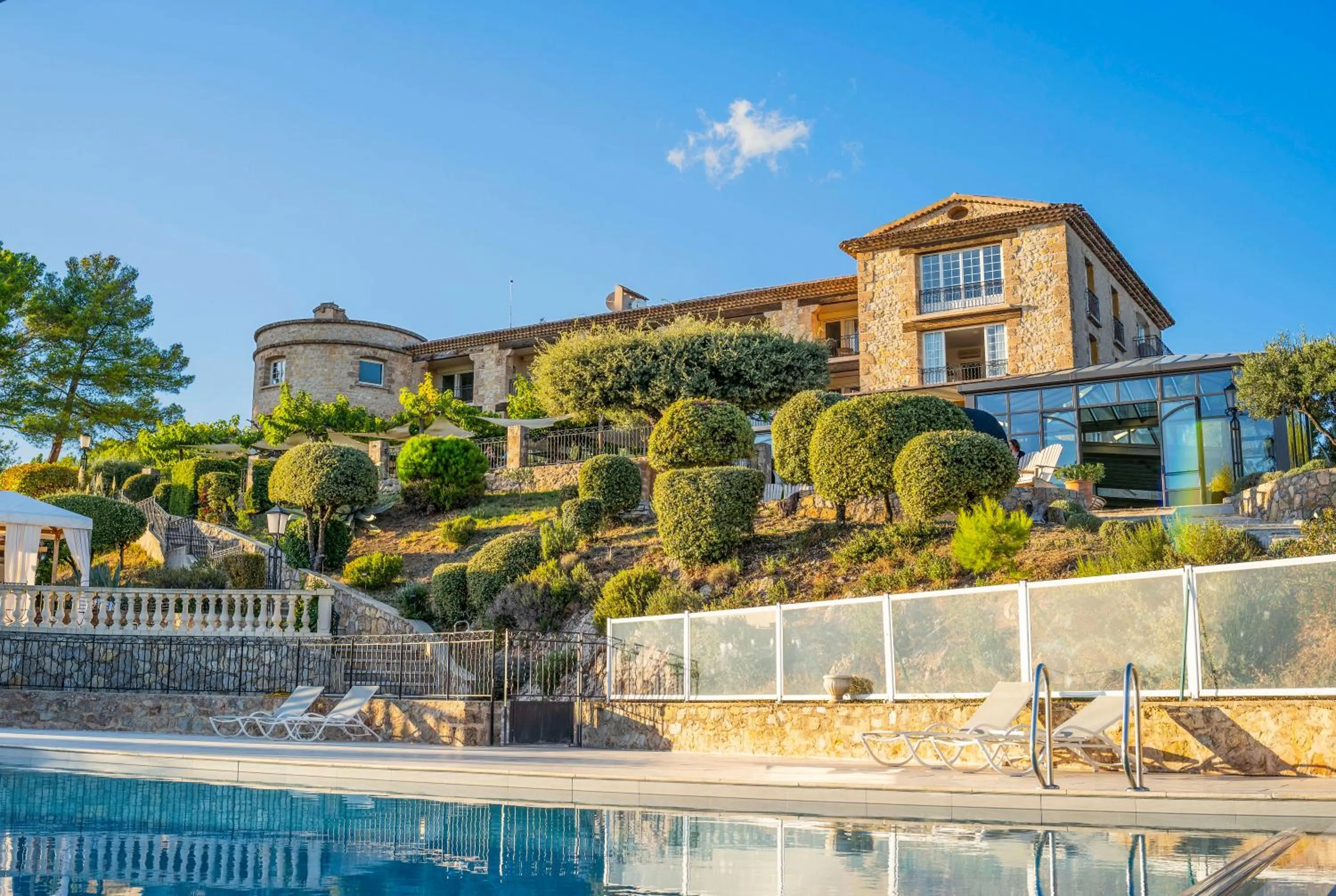 Pool view in La Bastide De Tourtour Hotel & Spa