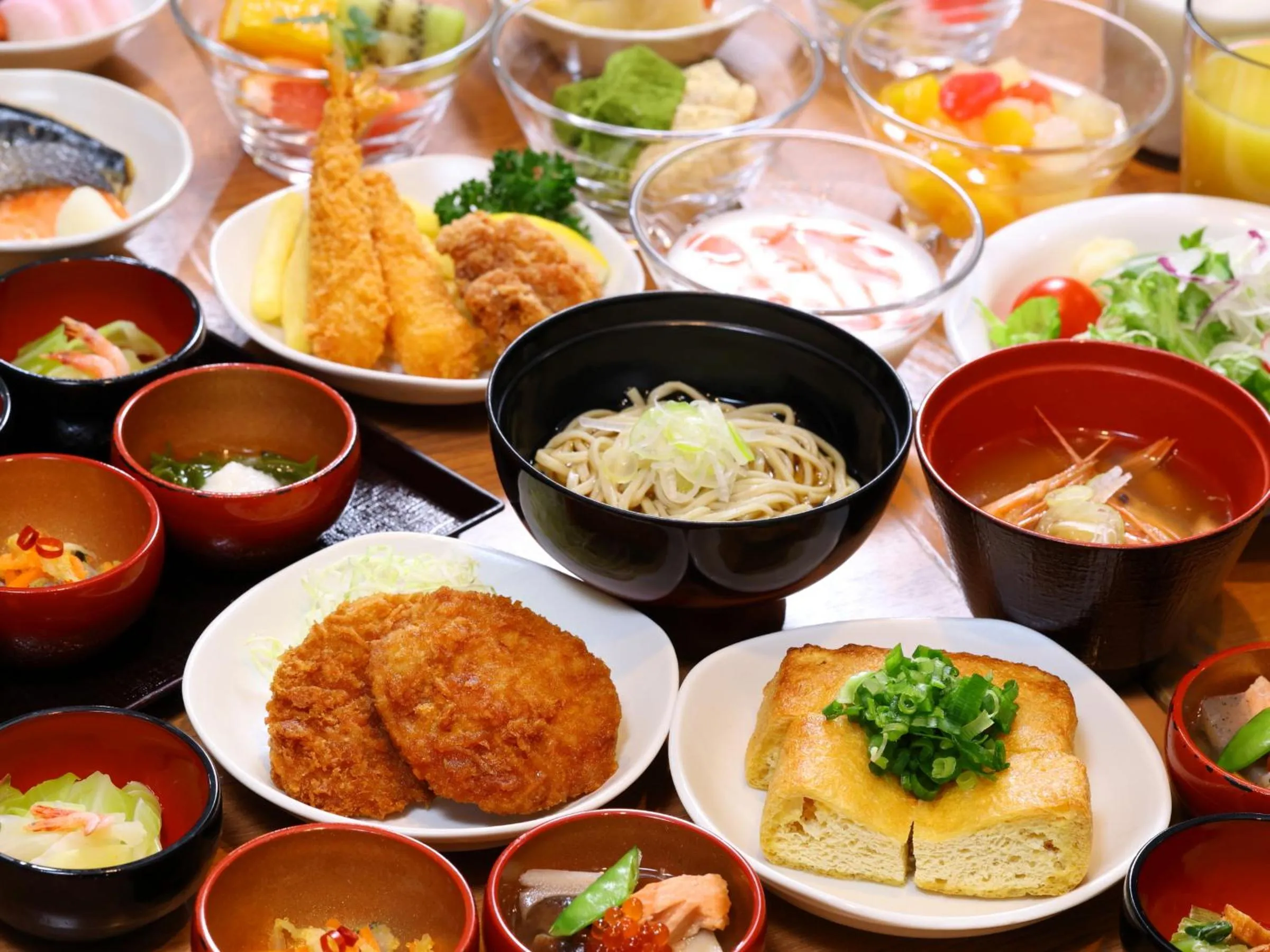 Breakfast in Tennen Onsen Taho-no-Yu Dormy Inn Niigata