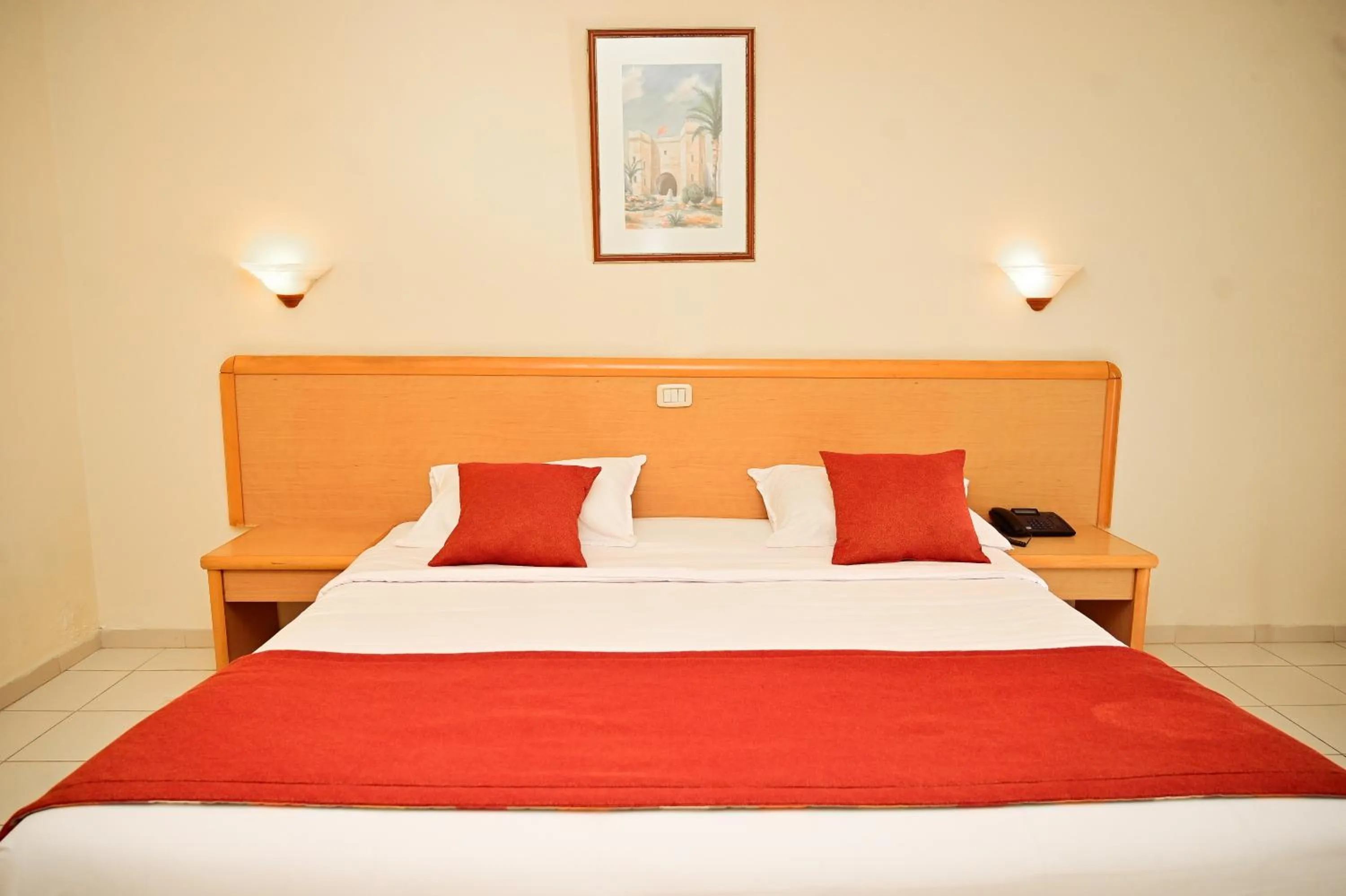 Bed in Hotel Nour Palace Resort & Thalasso Mahdia