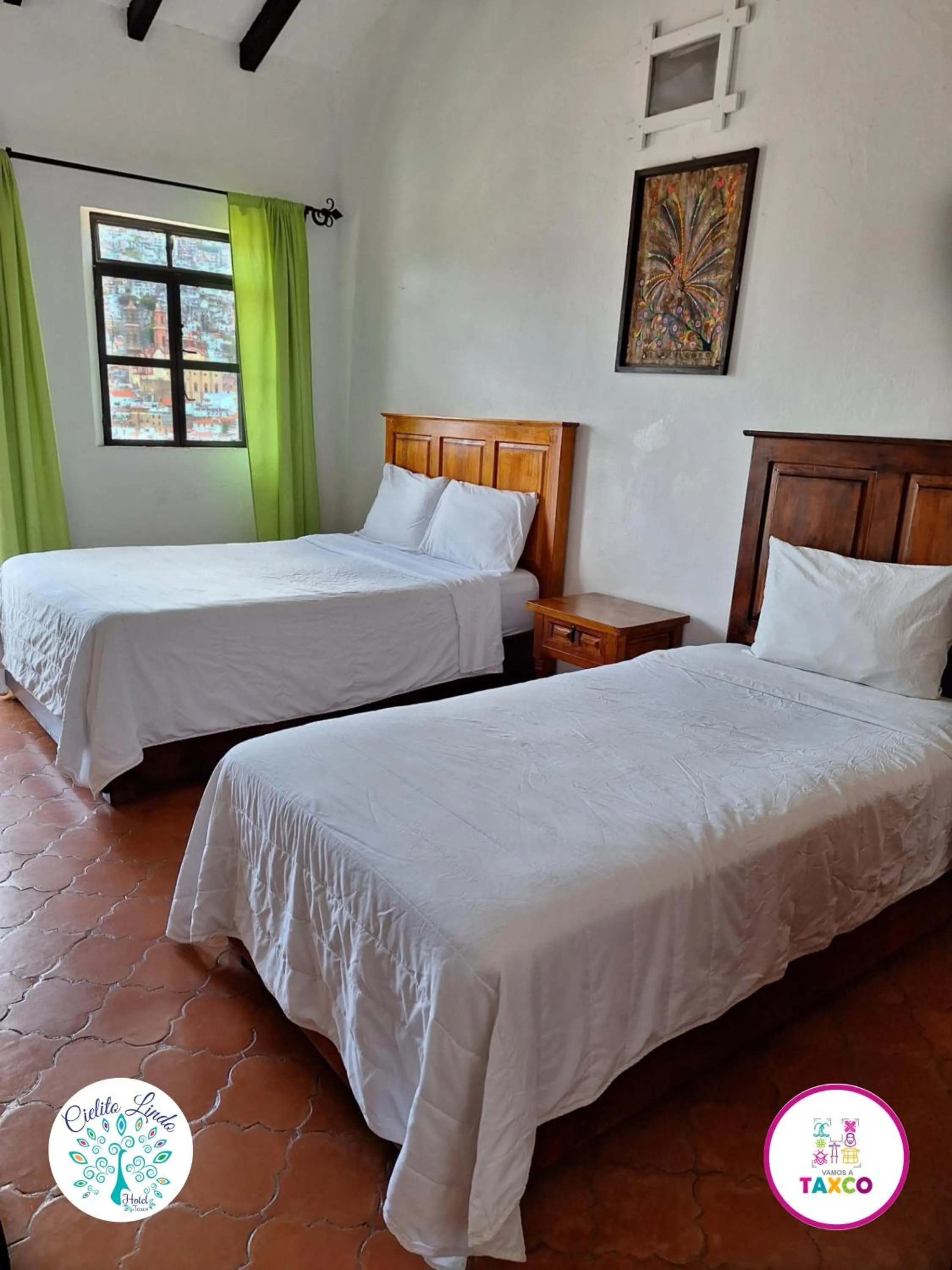 Bed in Hotel Cielito Lindo, Taxco