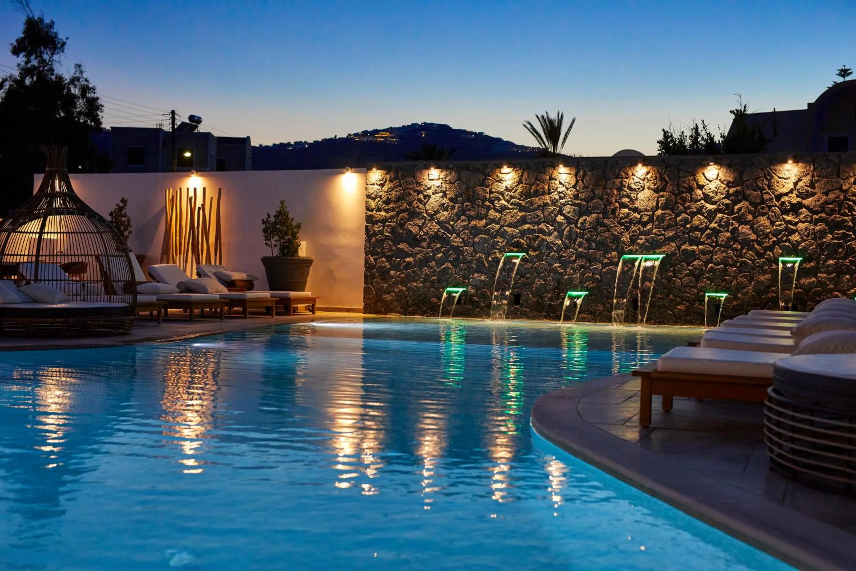 Pool view in Amara Suites Santorini