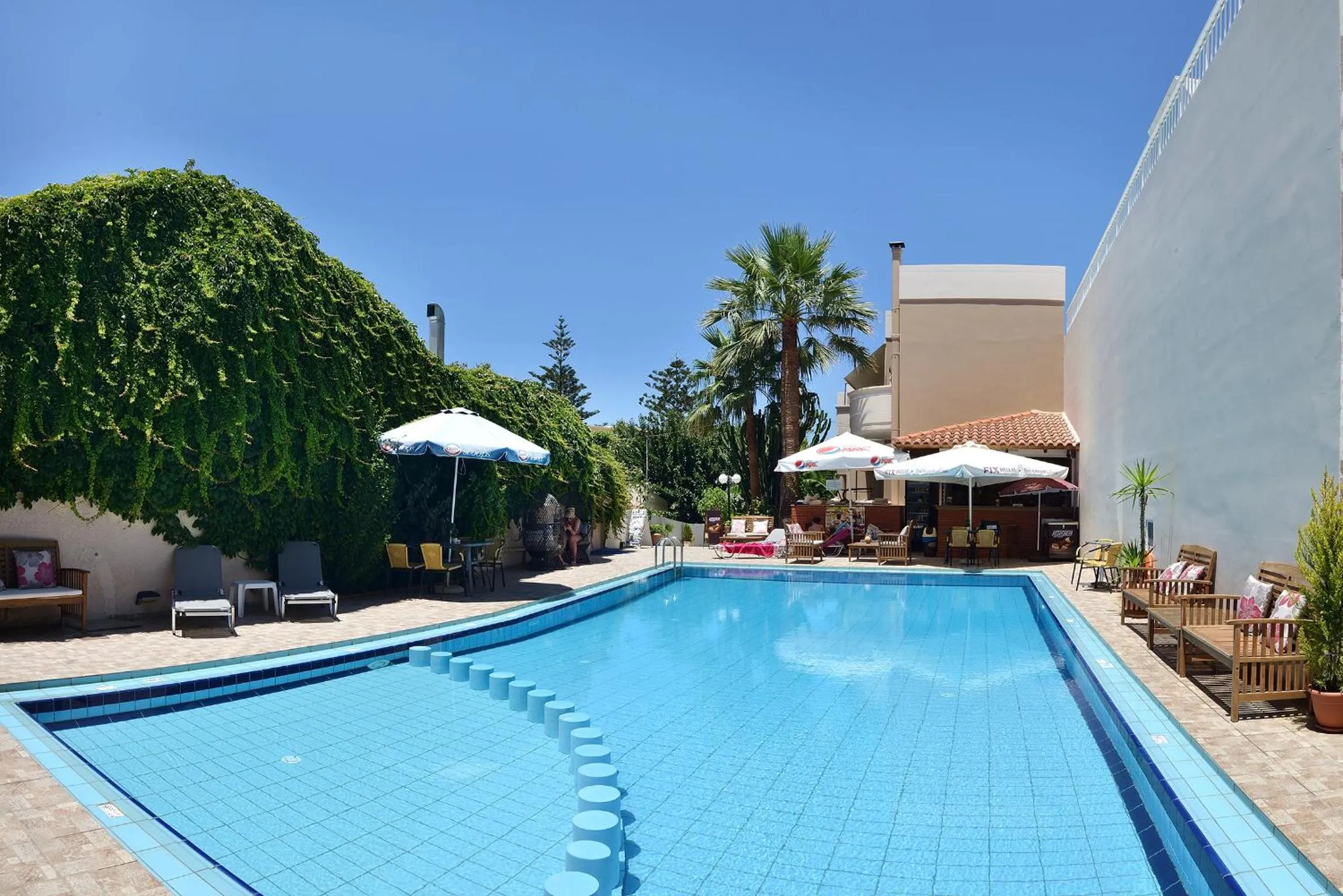 Pool view in Akatos Hotel