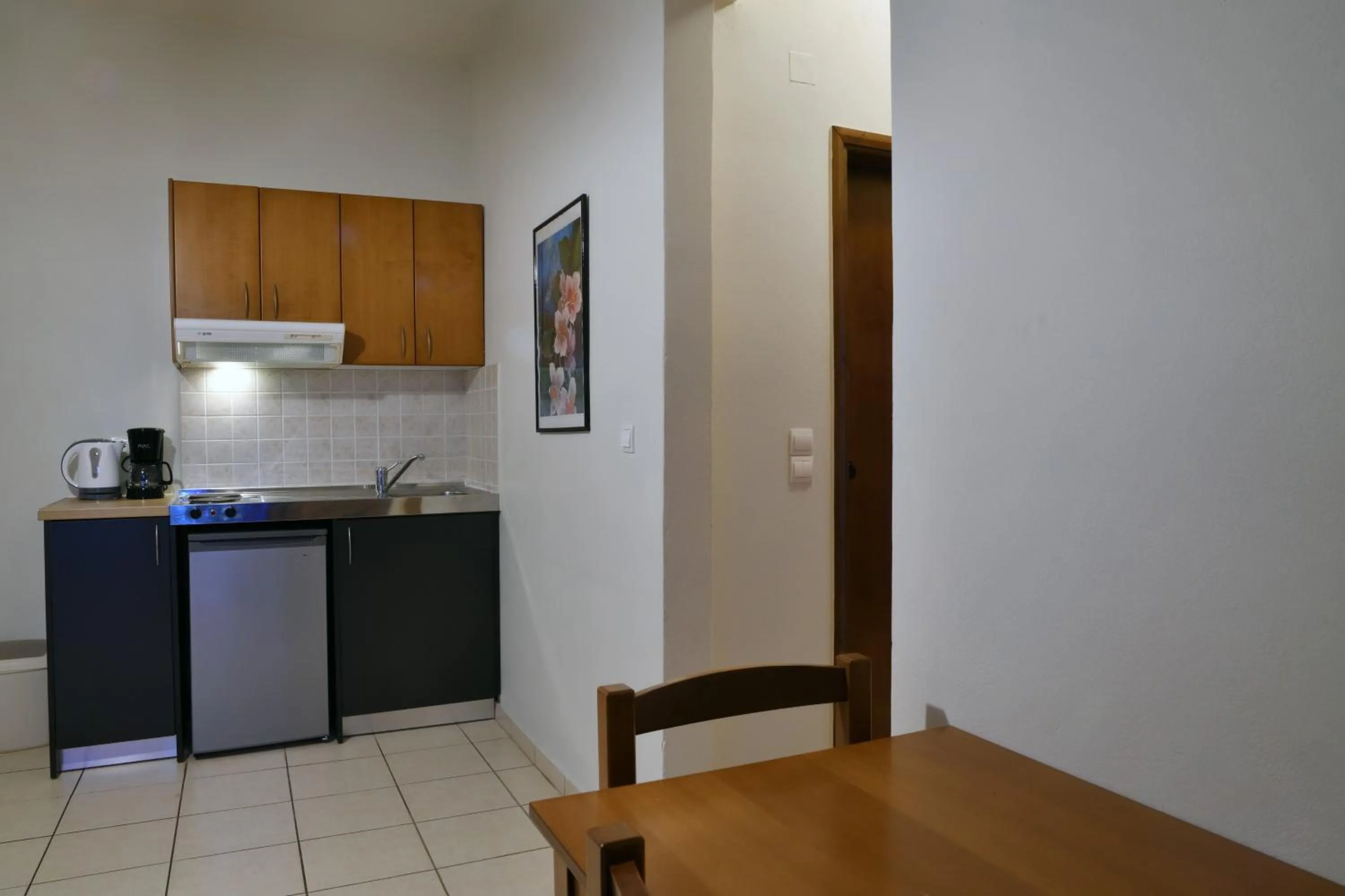 Kitchen or kitchenette in Akatos Hotel