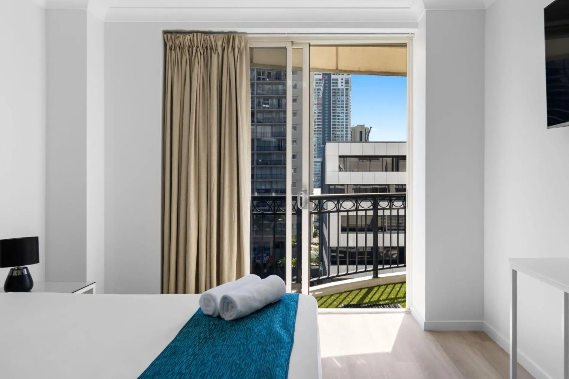 Bedroom, Bed in Chevron Renaissance - Private Apartments - Hosted by Coastal Letting Co.