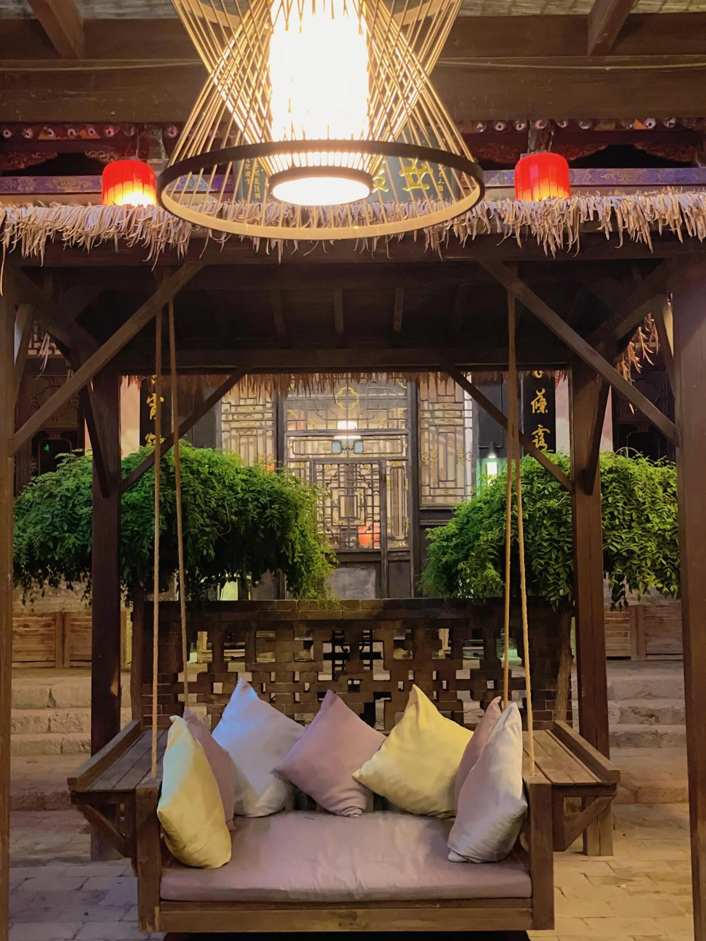 Seating area in Elsewhere Hotel The former residence of the draft bank