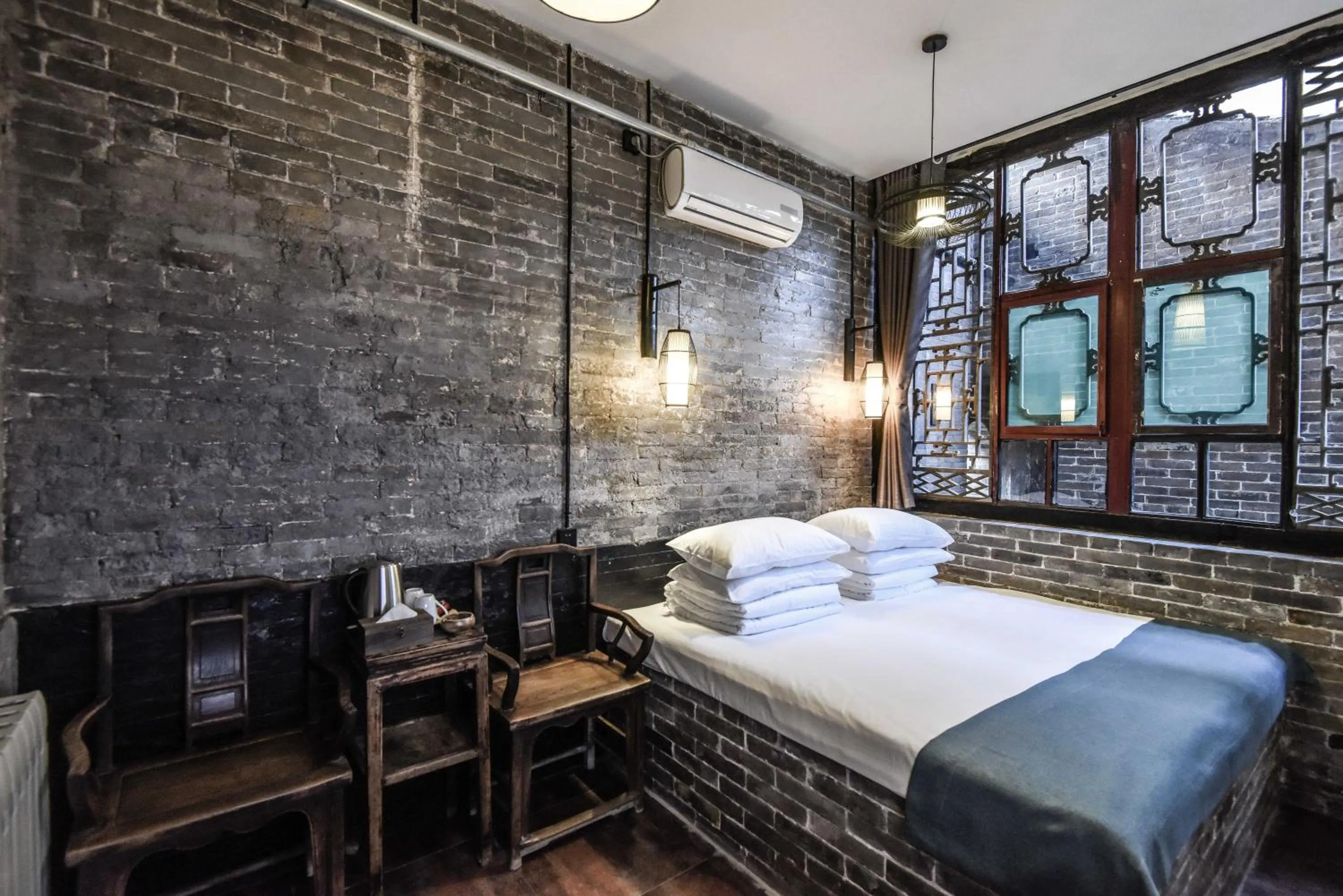 Bedroom, Bed in Elsewhere Hotel The former residence of the draft bank