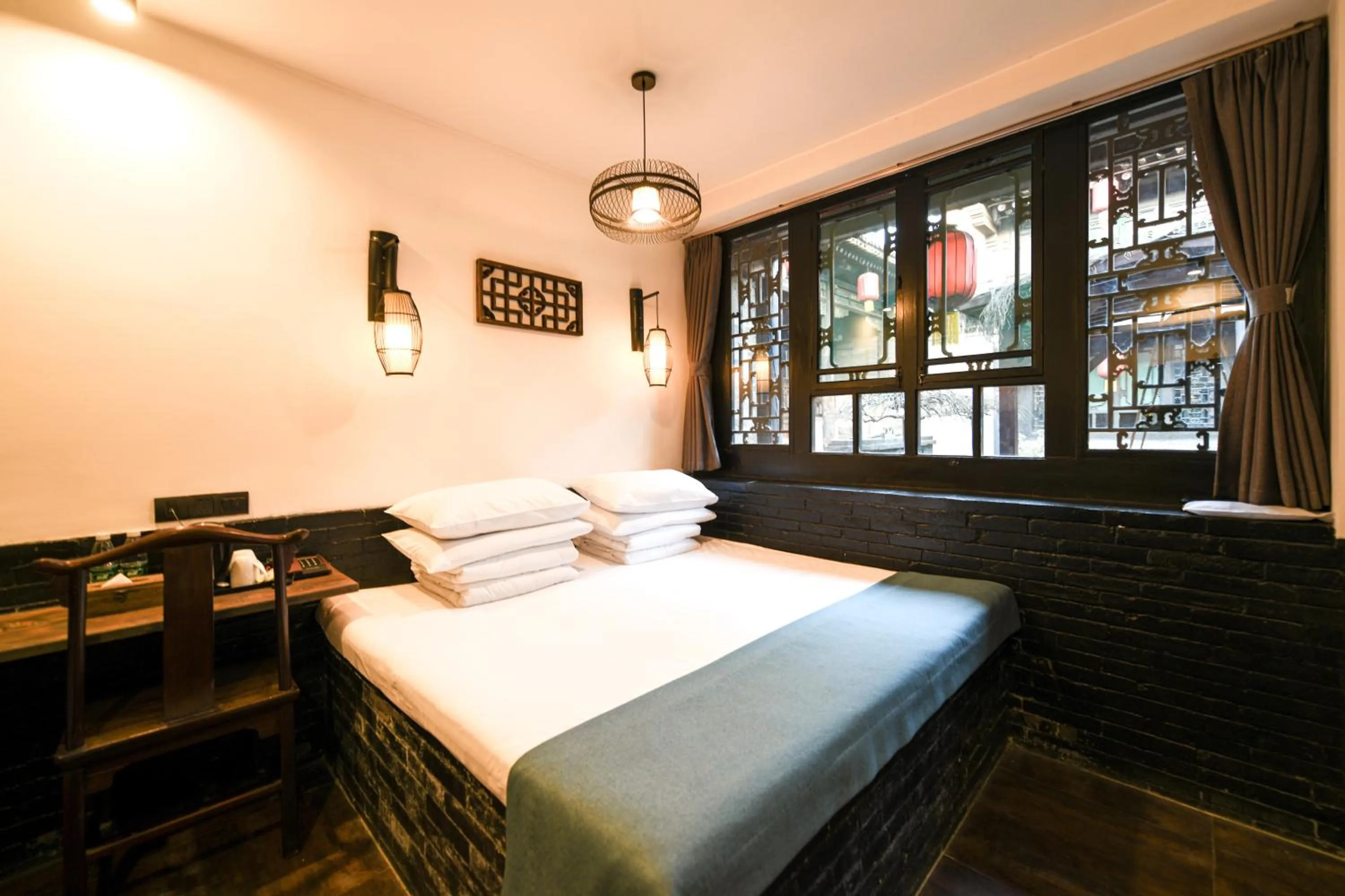 Bedroom, Bed in Elsewhere Hotel The former residence of the draft bank