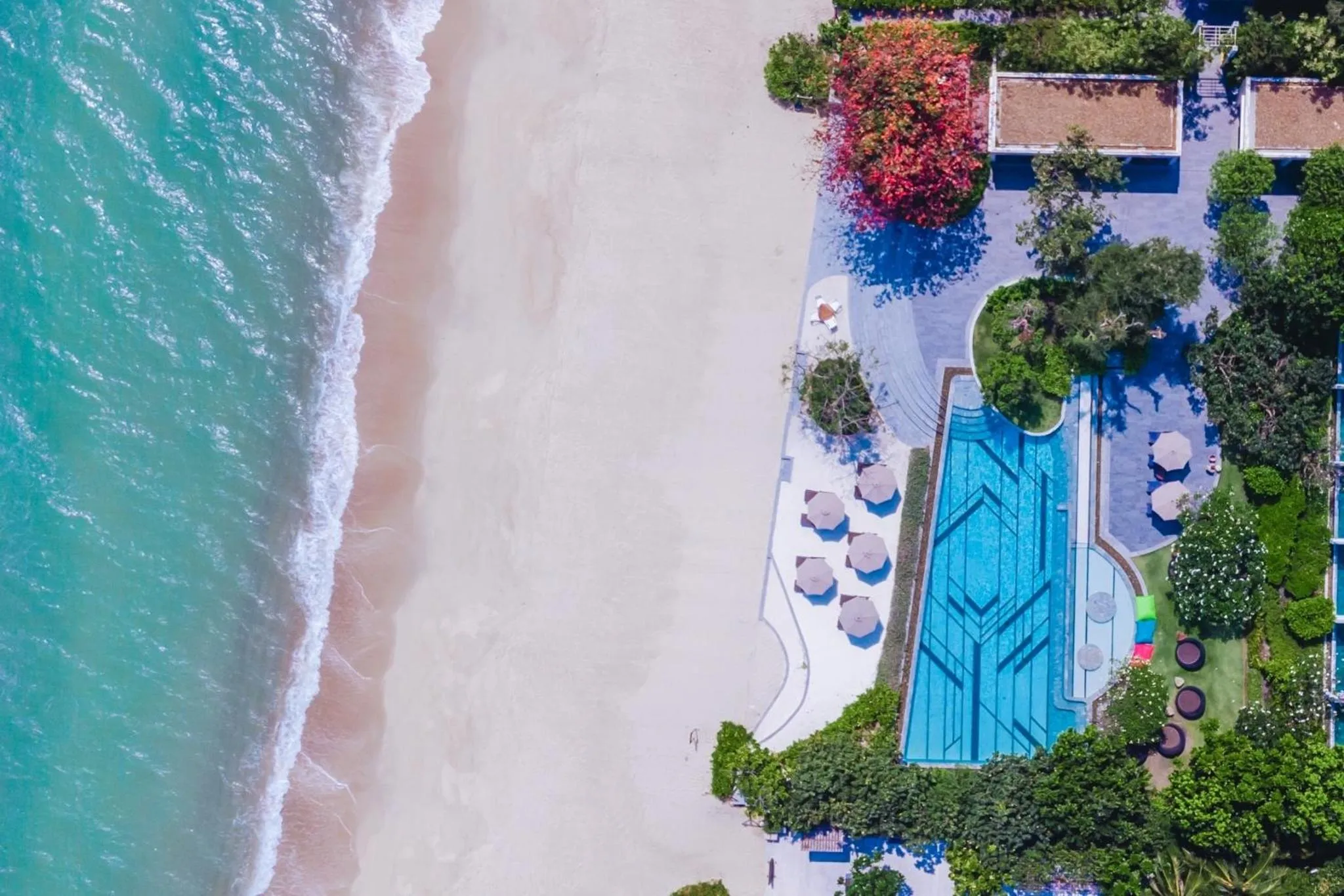 Bird's eye view in Baba Beach Club Hua Hin Luxury Pool Villa by Sri panwa