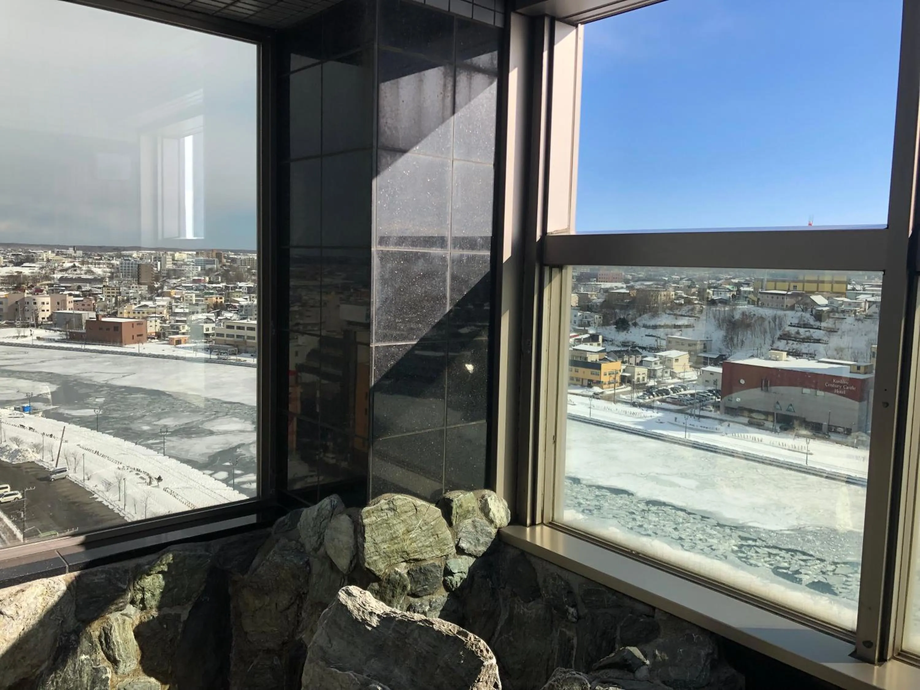 Hot Spring Bath, City View in La Vista Kushirogawa Hotel Natural Hot Spring