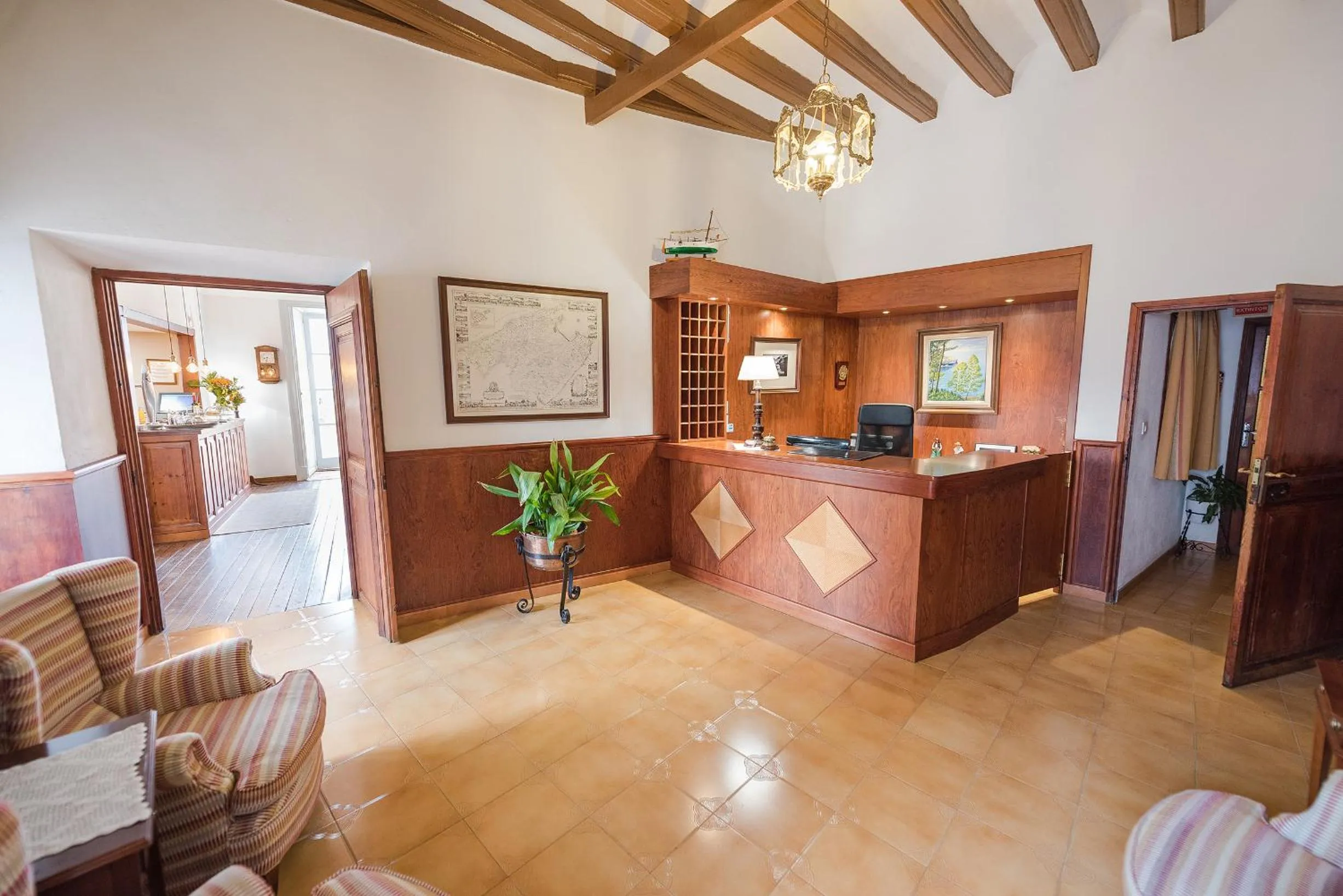 Lobby or reception in Hostal Sa Baronia