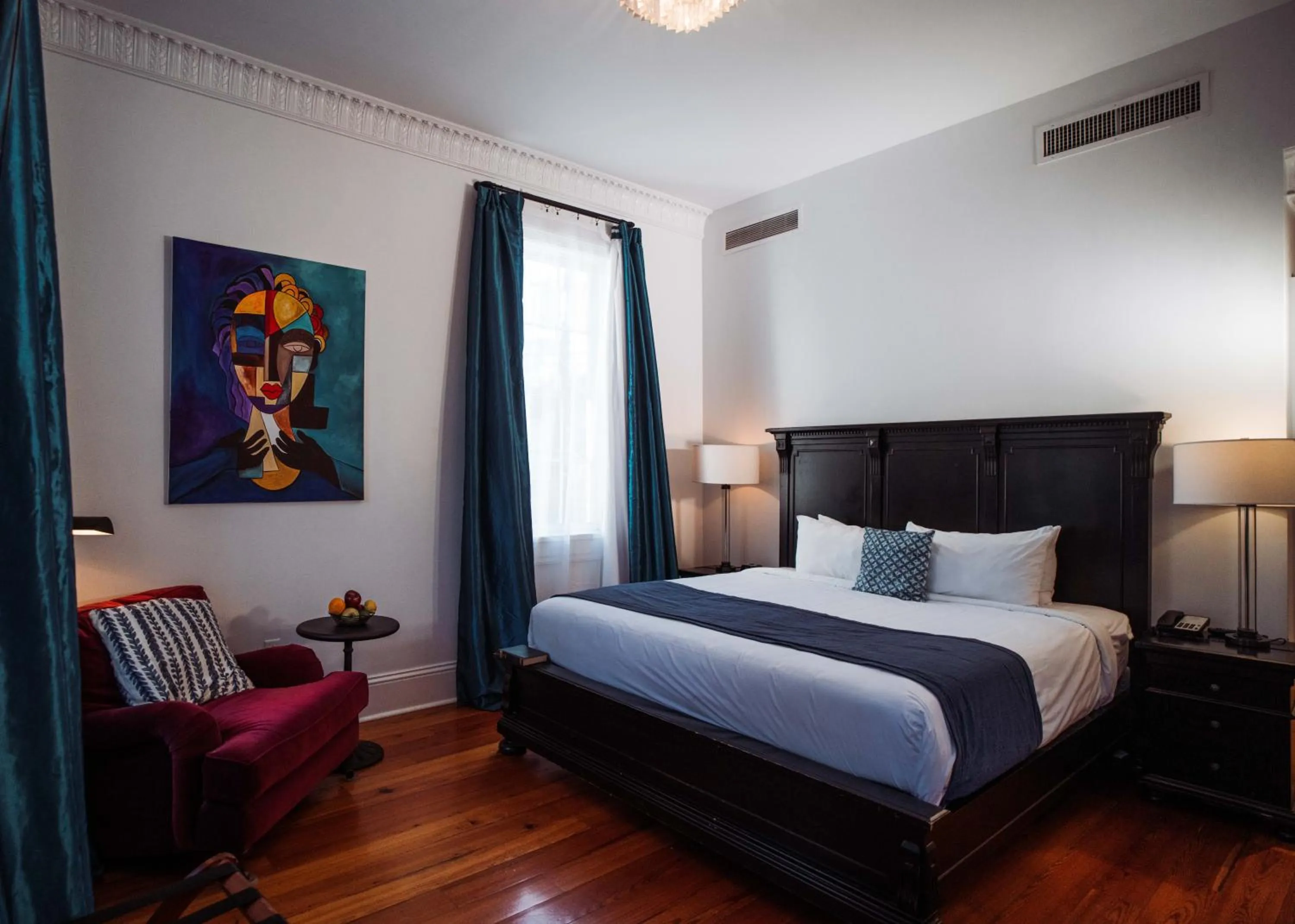 Seating area in Royal Frenchmen Hotel and Bar