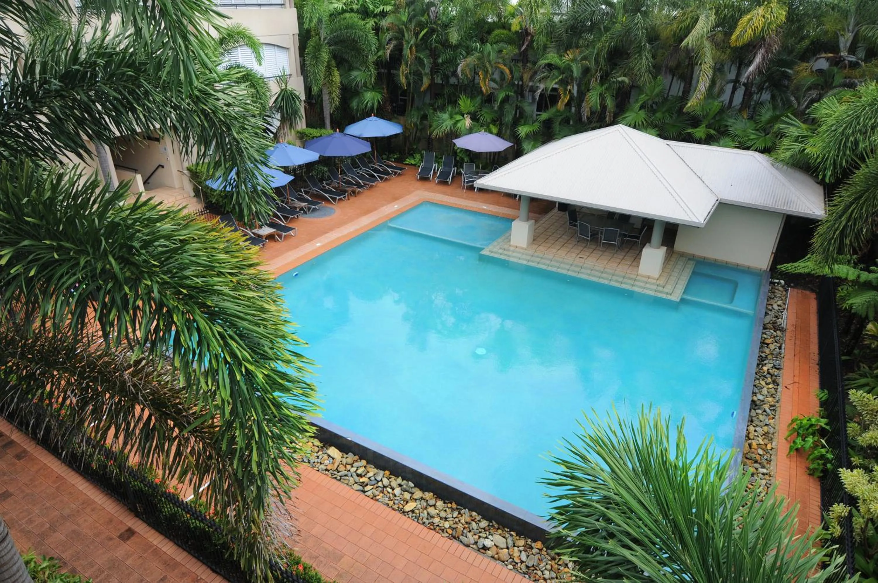 Pool view in Cayman Villas Port Douglas
