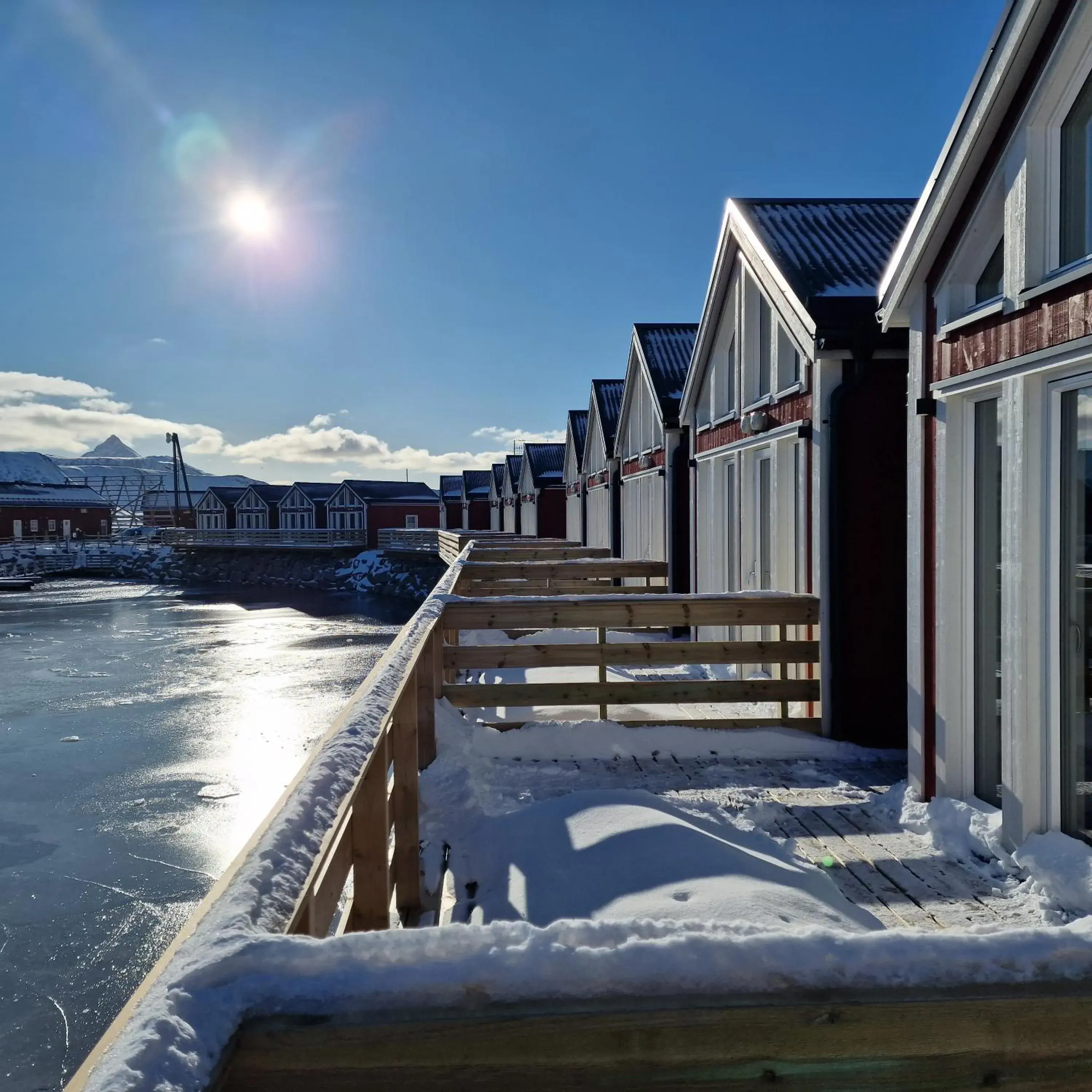 Harbor view in Lofoten Basecamp Harbor view in Lofoten Basecamp