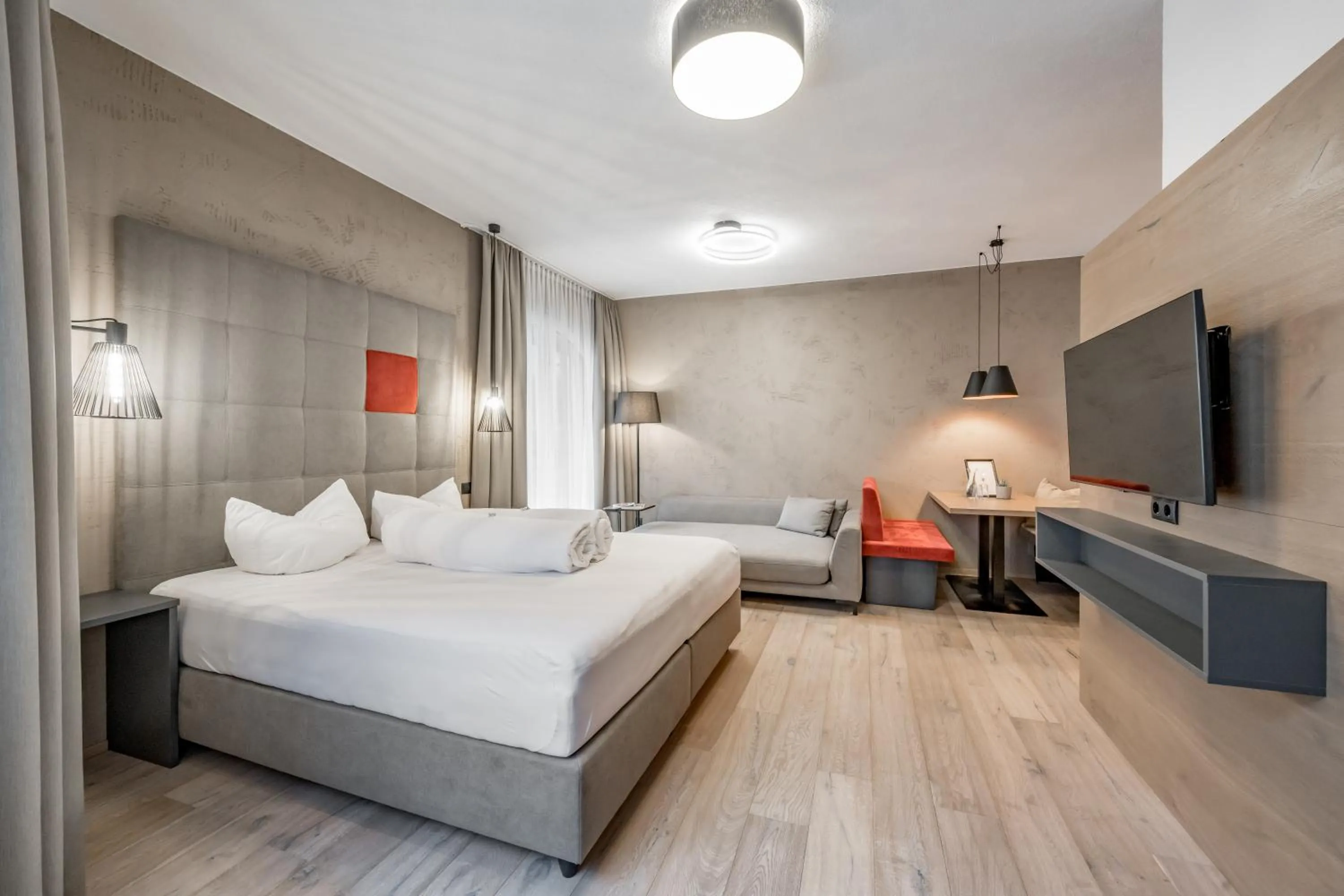 Living room, Bed in Appartements Perberschlager