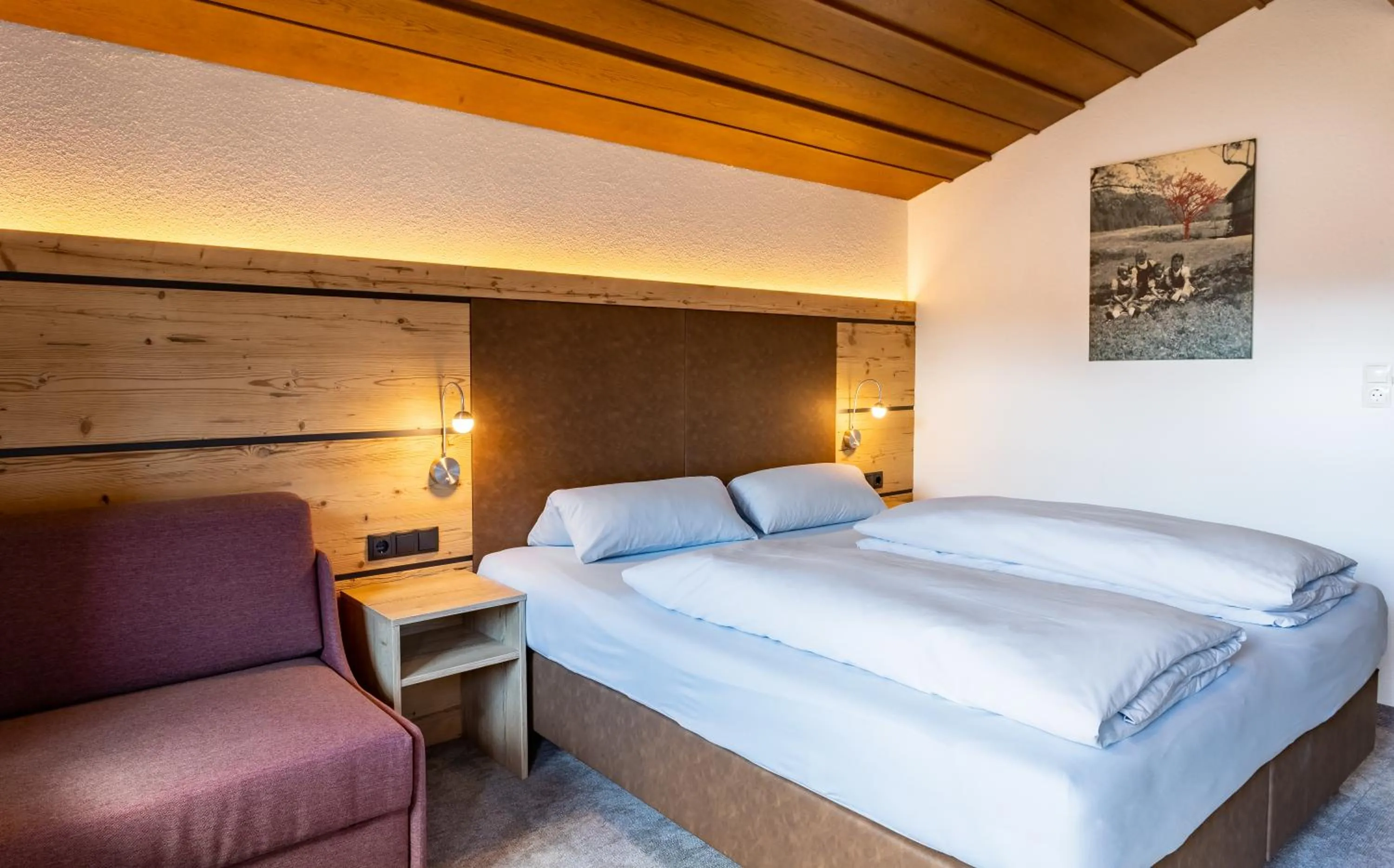 Photo of the whole room, Bed in Kinderhotel Lärchenhof