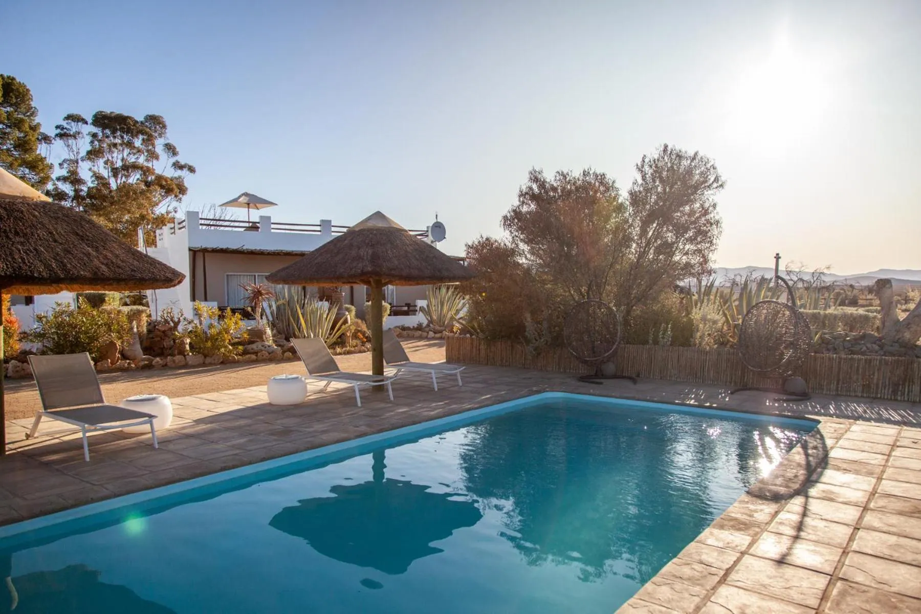 Pool view in Inverdoorn Game Reserve Lodge
