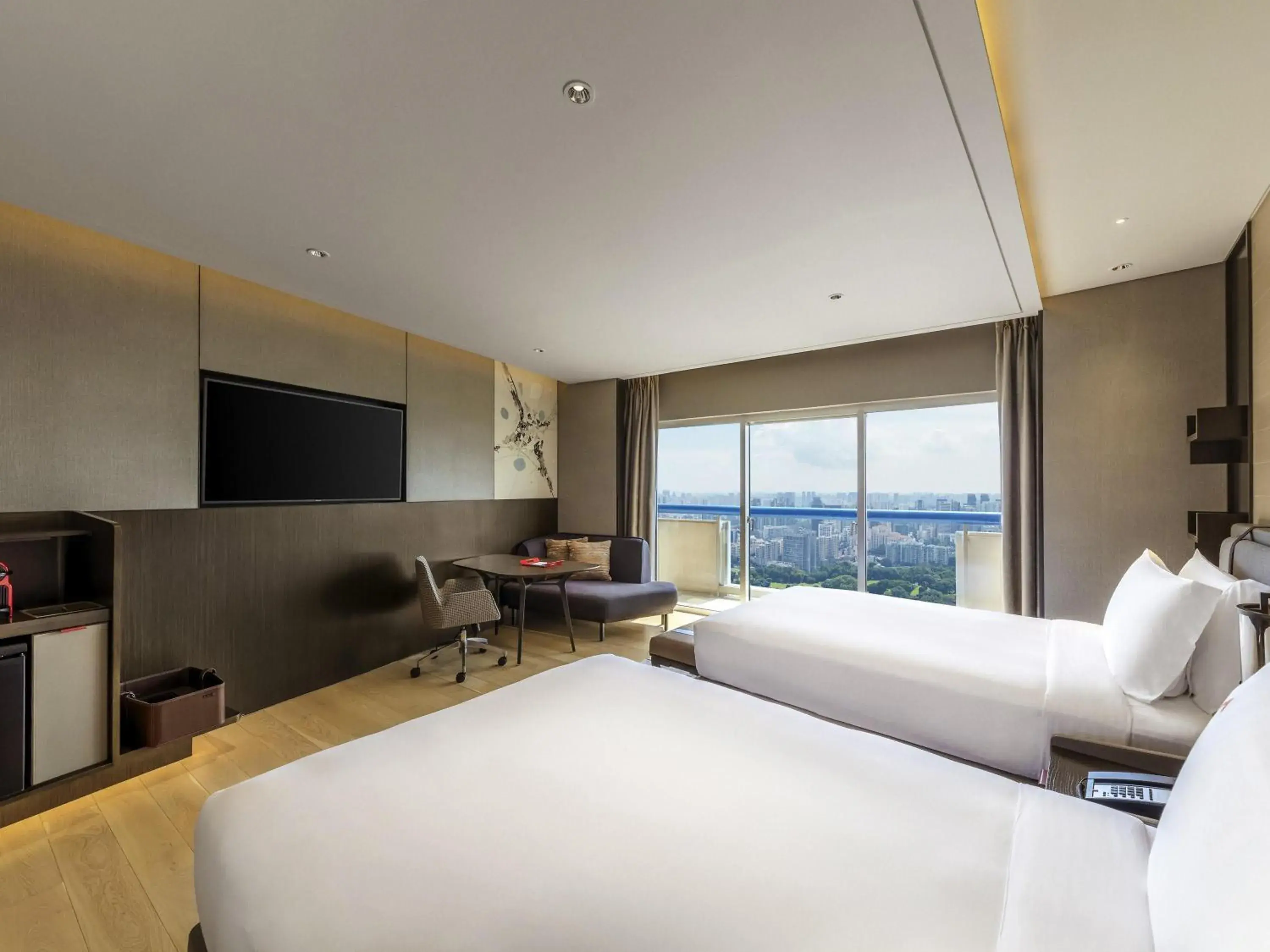 Executive, 2 Doubles, L65 Lounge Access, High Floor, Balcony, City View in Swissotel The Stamford Singapore Executive, 2 Doubles, L65 Lounge Access, High Floor, Balcony, City View in Swissotel The Stamford Singapore