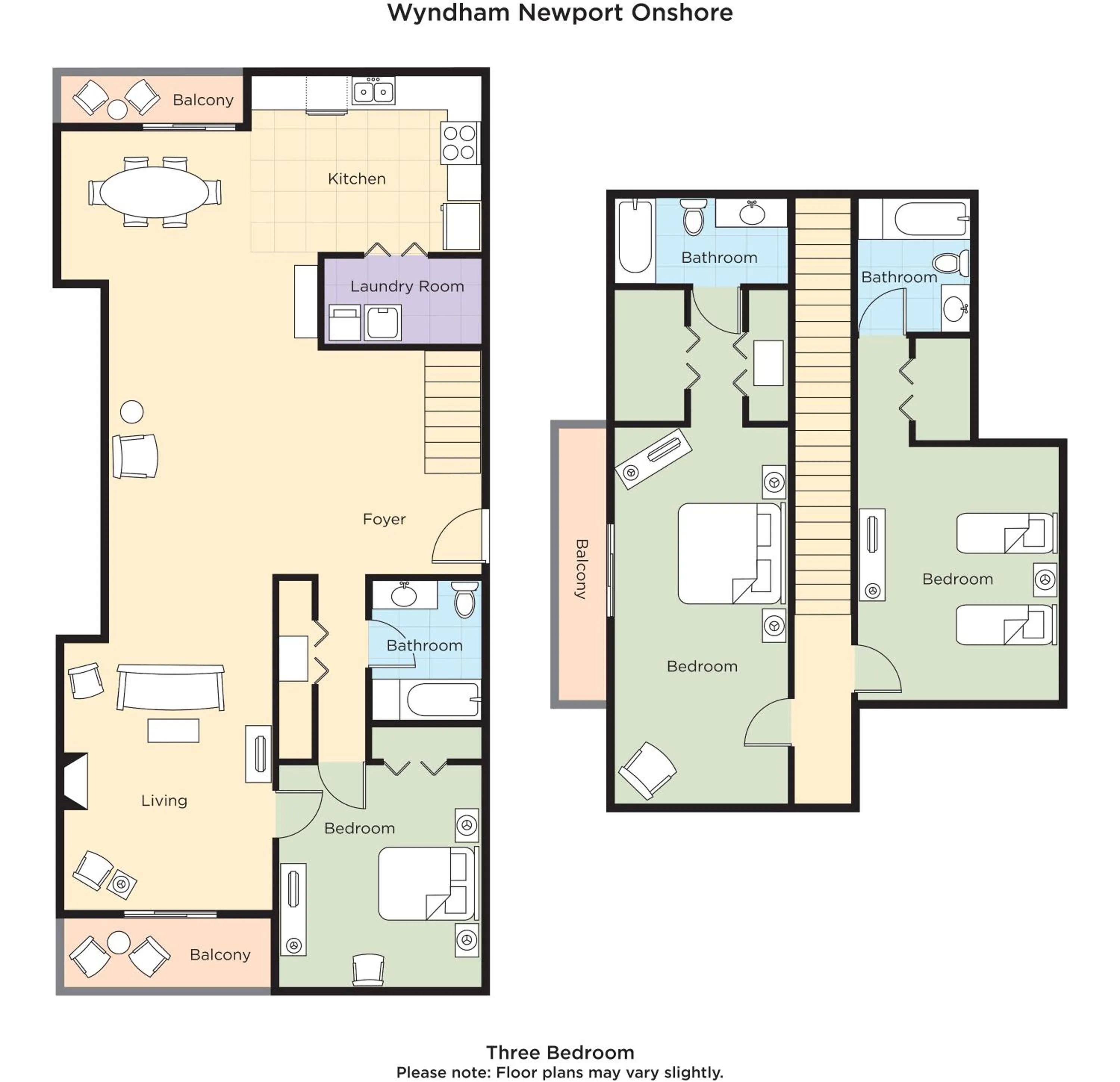 Floor plan in Club Wyndham Newport Onshore