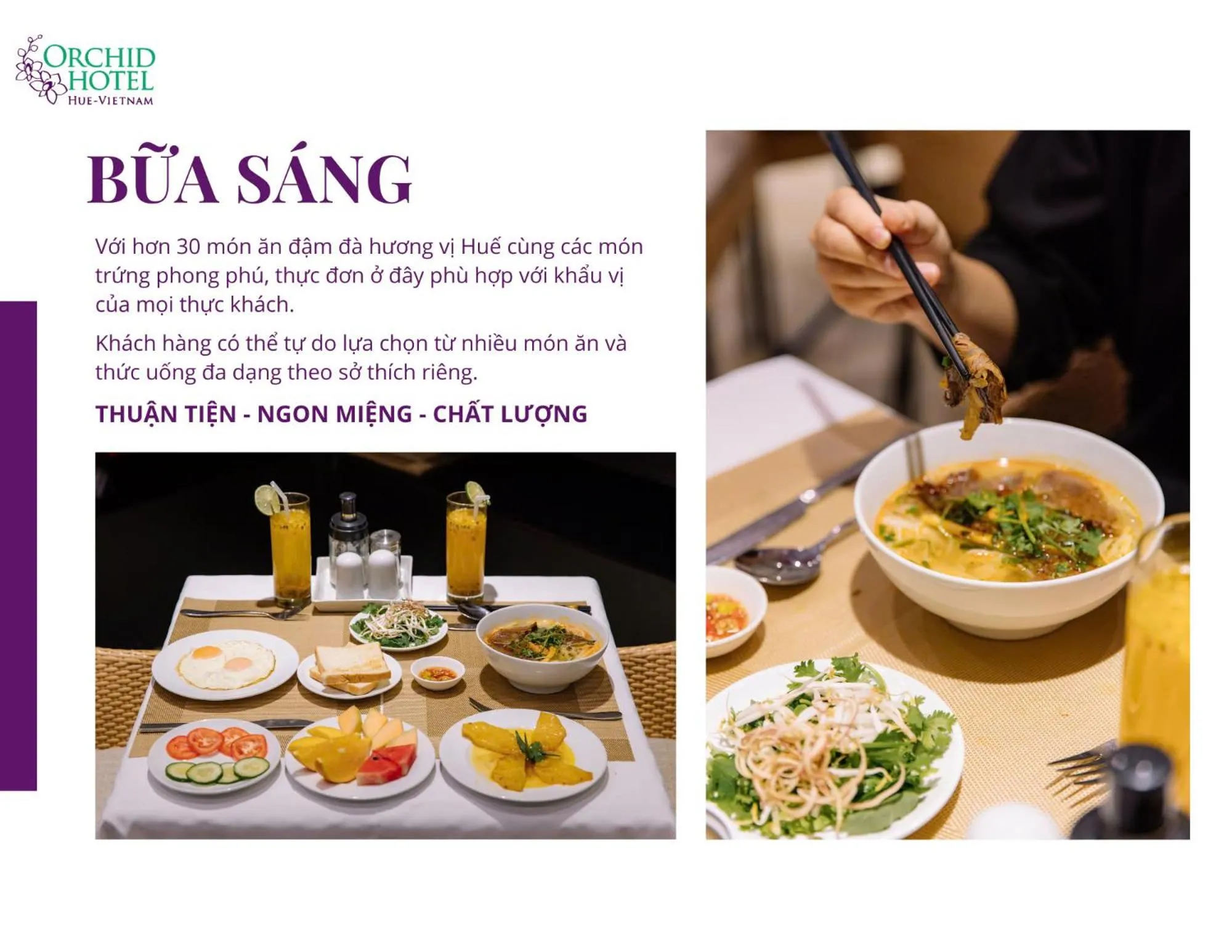 Food and drinks in Orchid Hotel