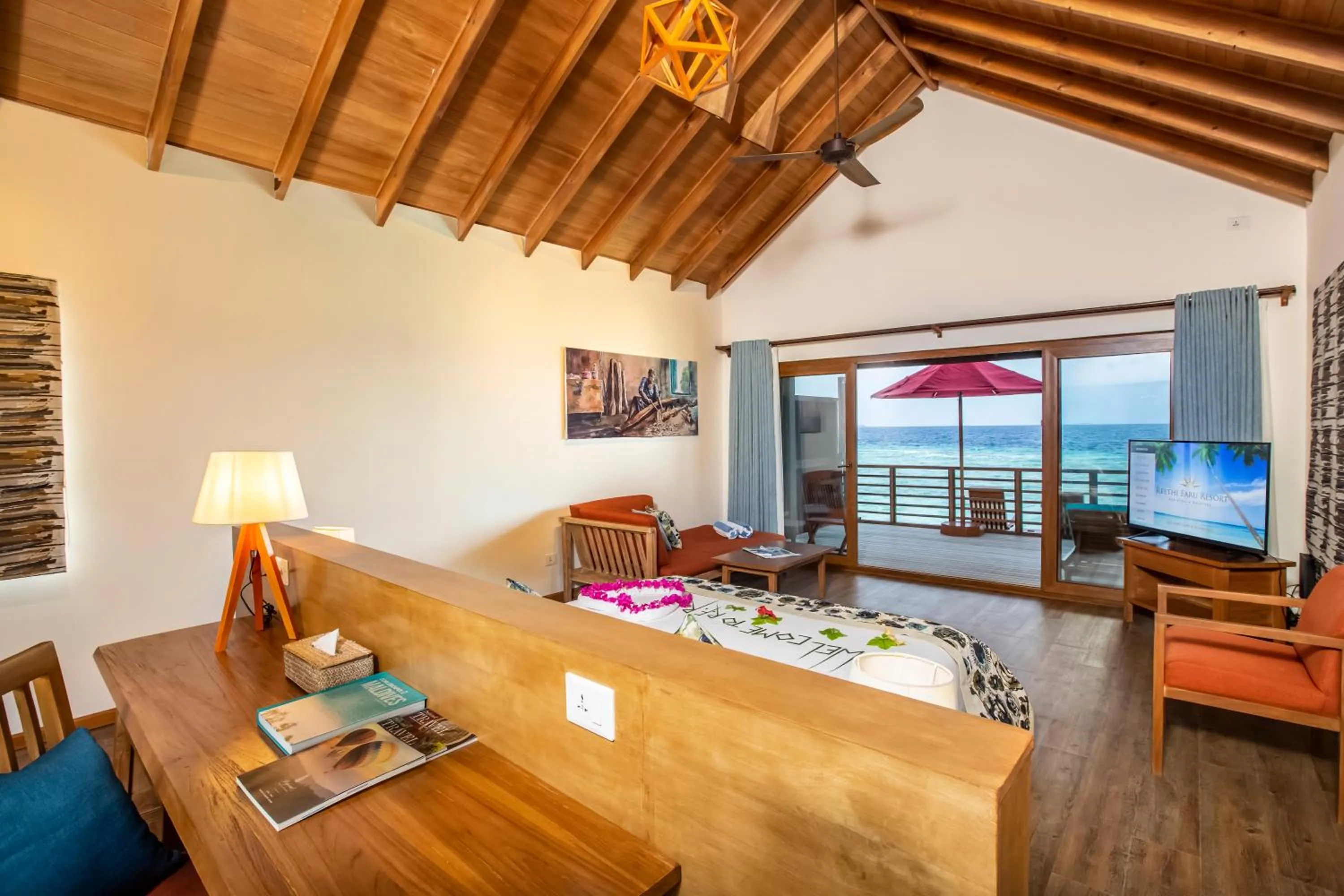 Living room in Reethi Faru Resort - Stay 5 Nights or more Between Aug to Oct 2025 & Enjoy a Free Sunset Cruise