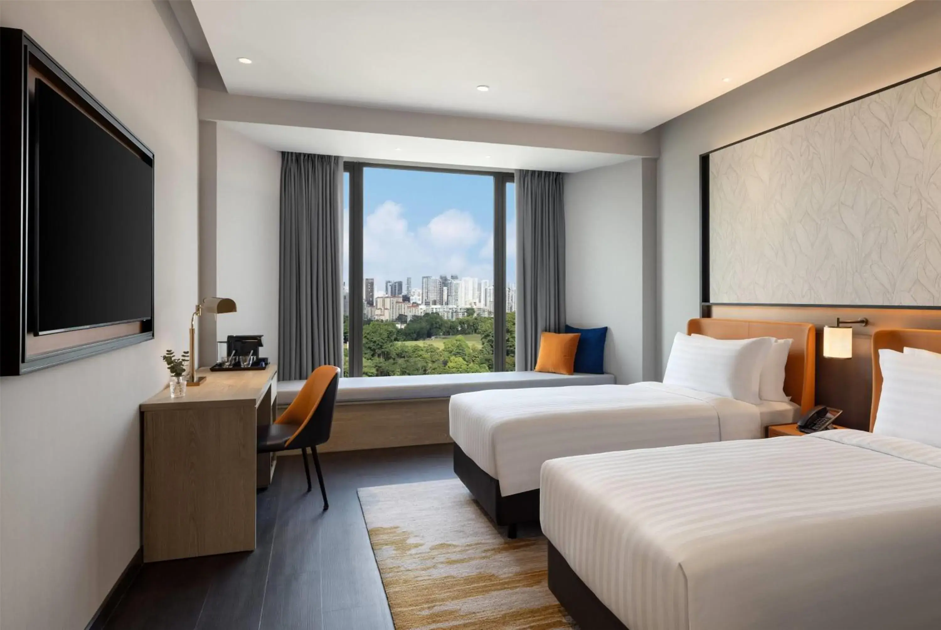 Executive Club Twin Room with Skyline View in Wyndham Singapore Hotel Executive Club Twin Room with Skyline View in Wyndham Singapore Hotel