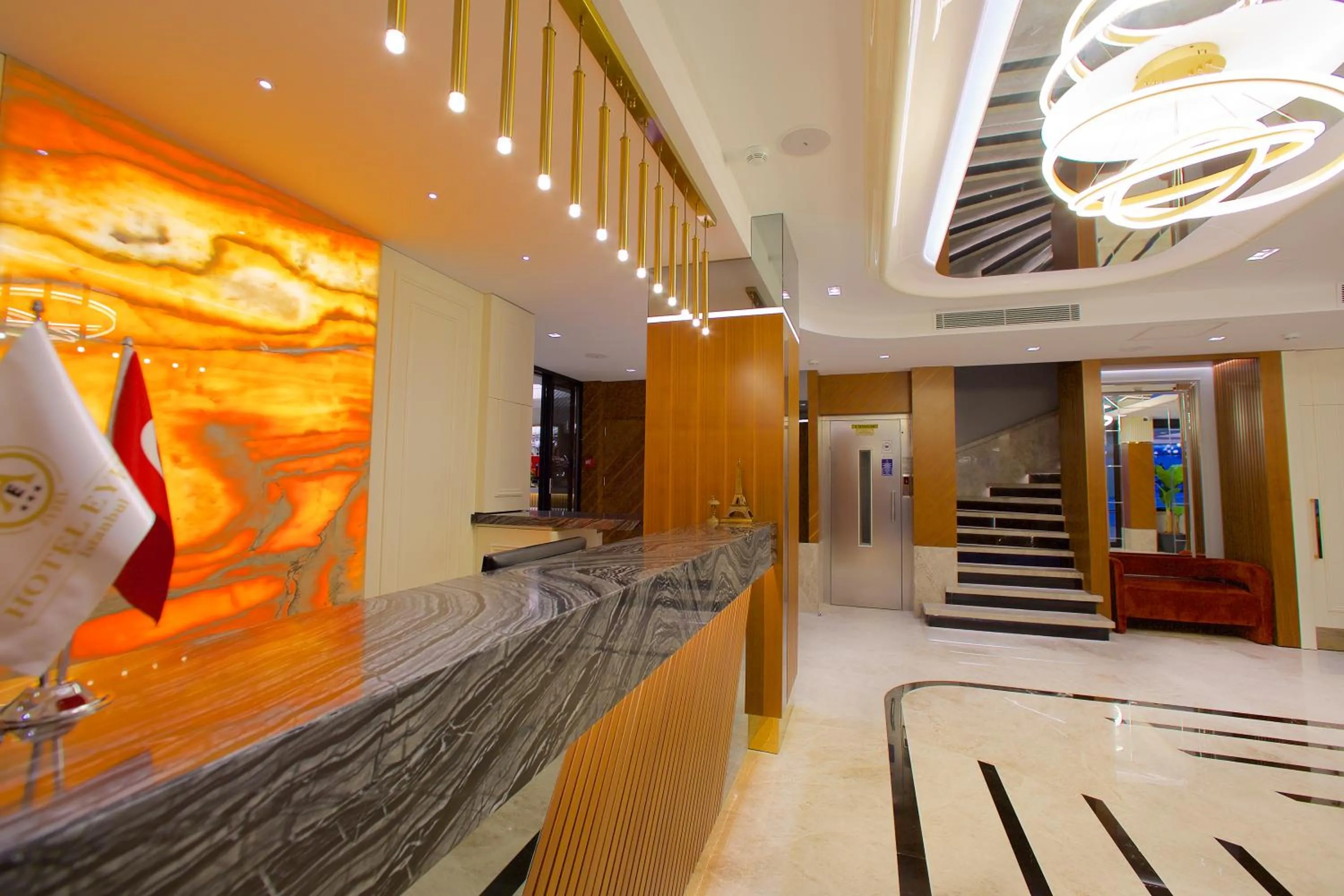 Lobby or reception in Hotel Eyfel