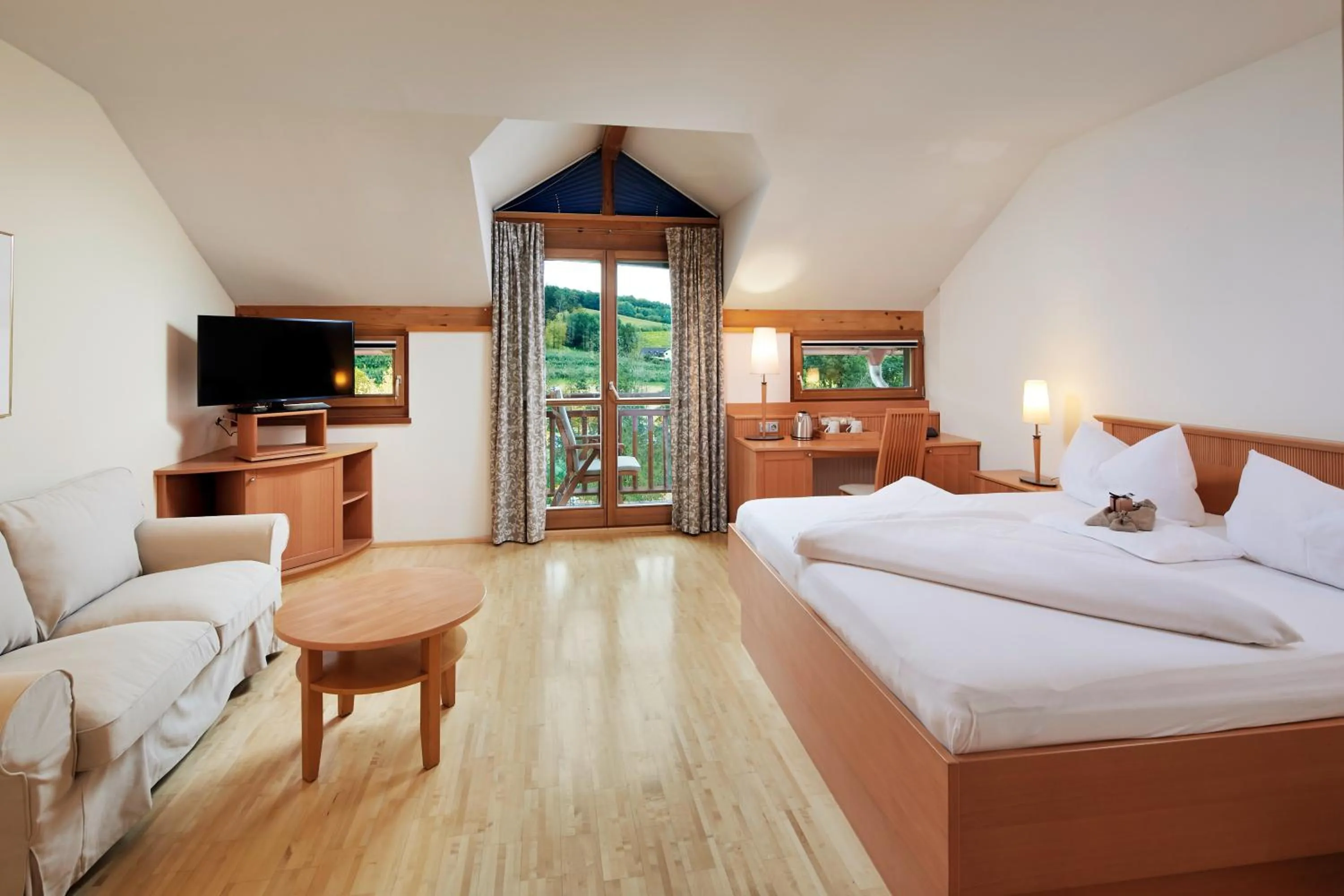 Photo of the whole room, Bed in Ayurveda Resort MANDIRA