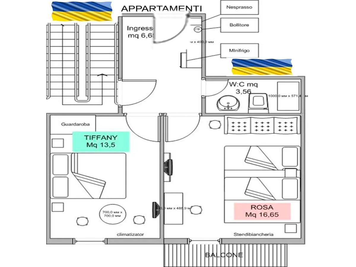 Floor plan in B&B Mariupol