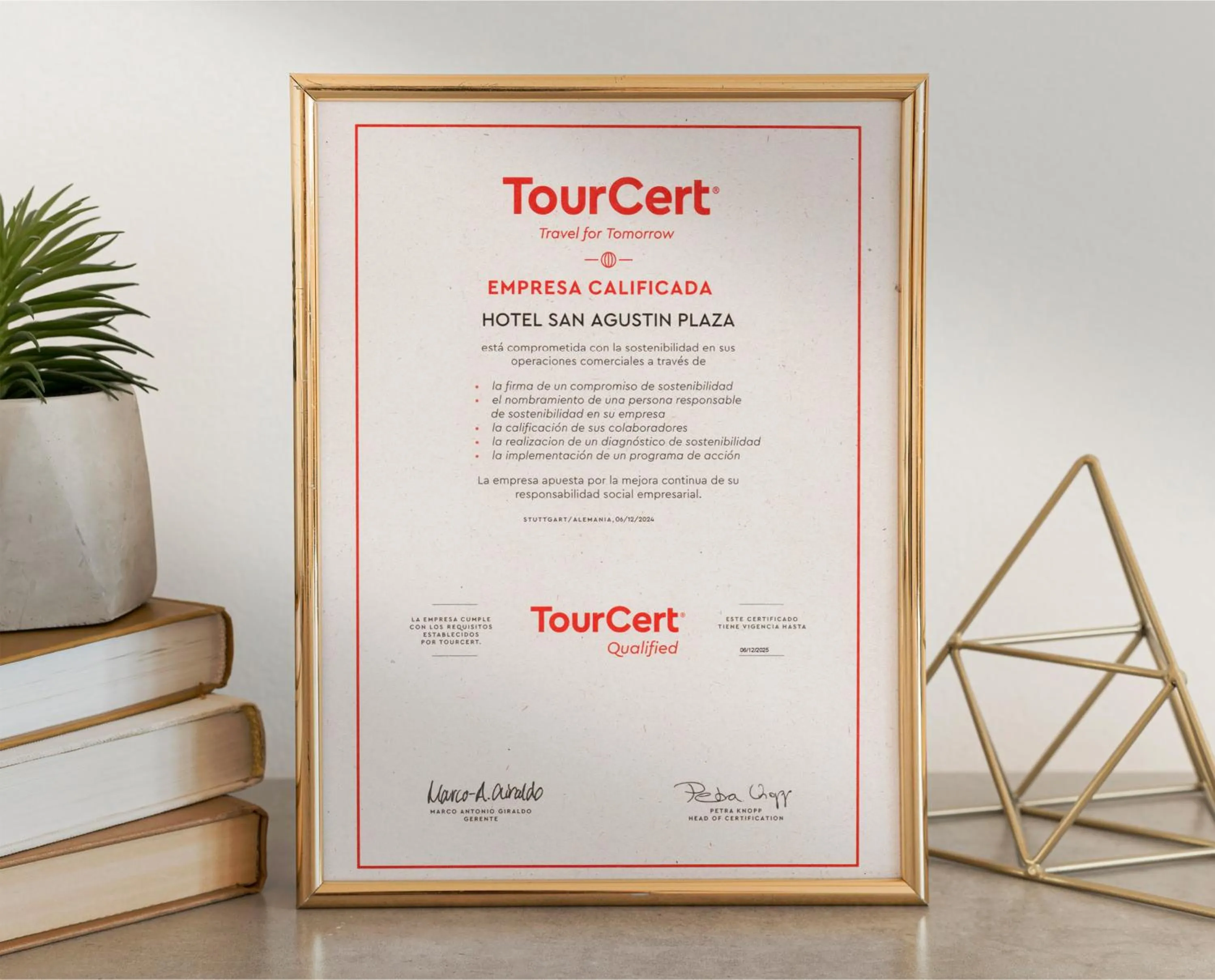 Logo/Certificate/Sign in Hotel San Agustin Plaza