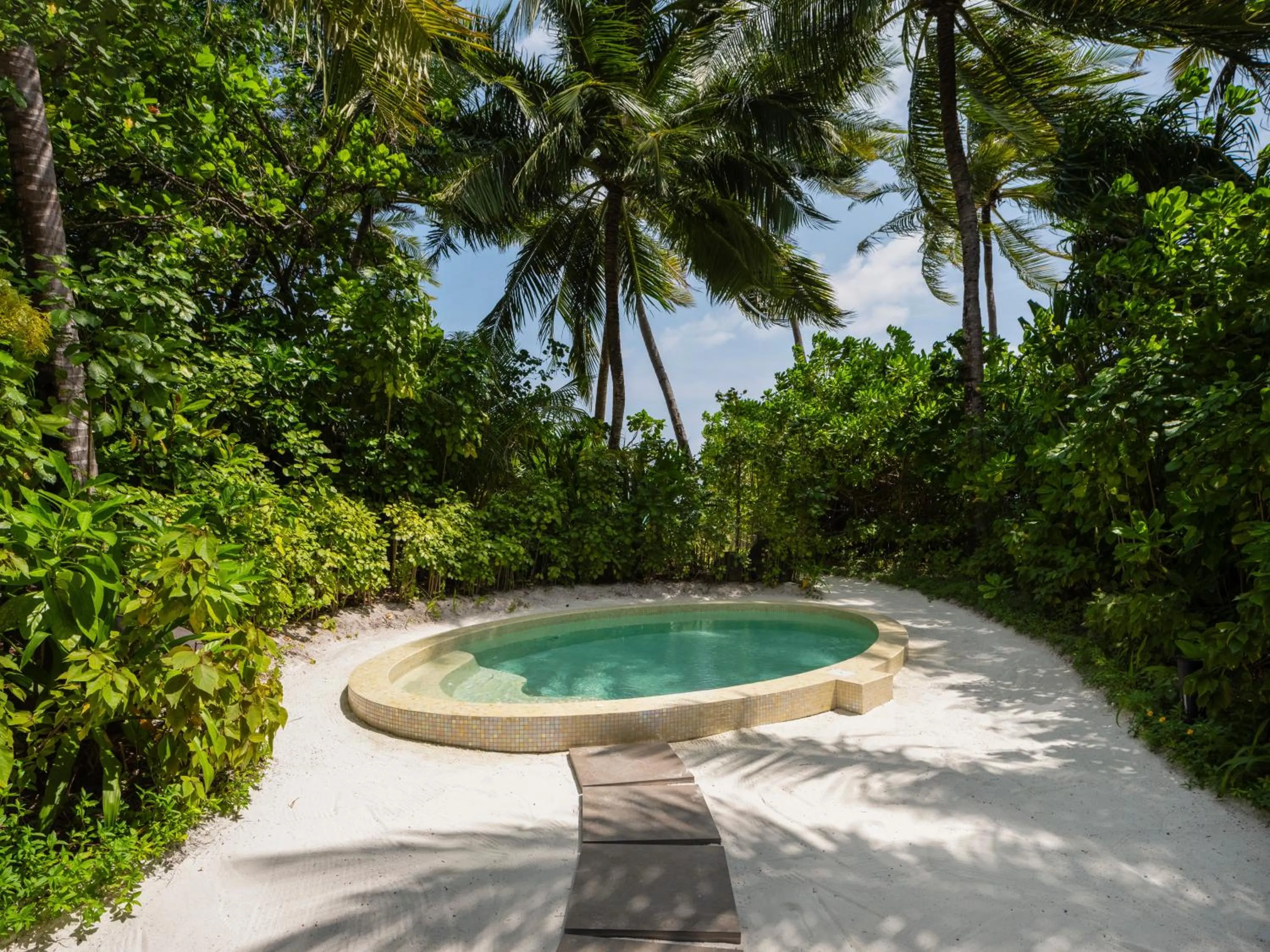Pool view in Conrad Maldives Rangali Island