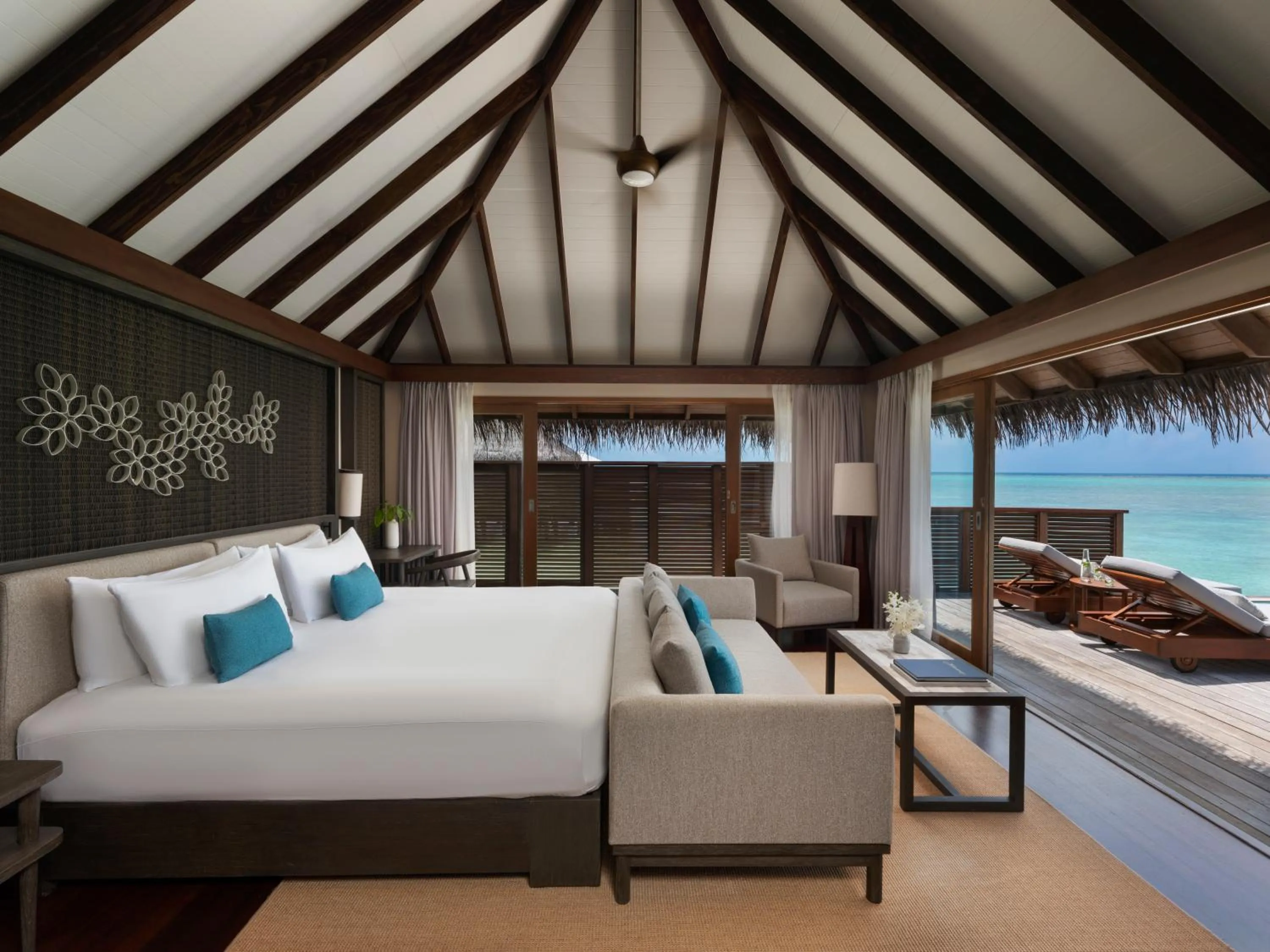 Bed in Conrad Maldives Rangali Island