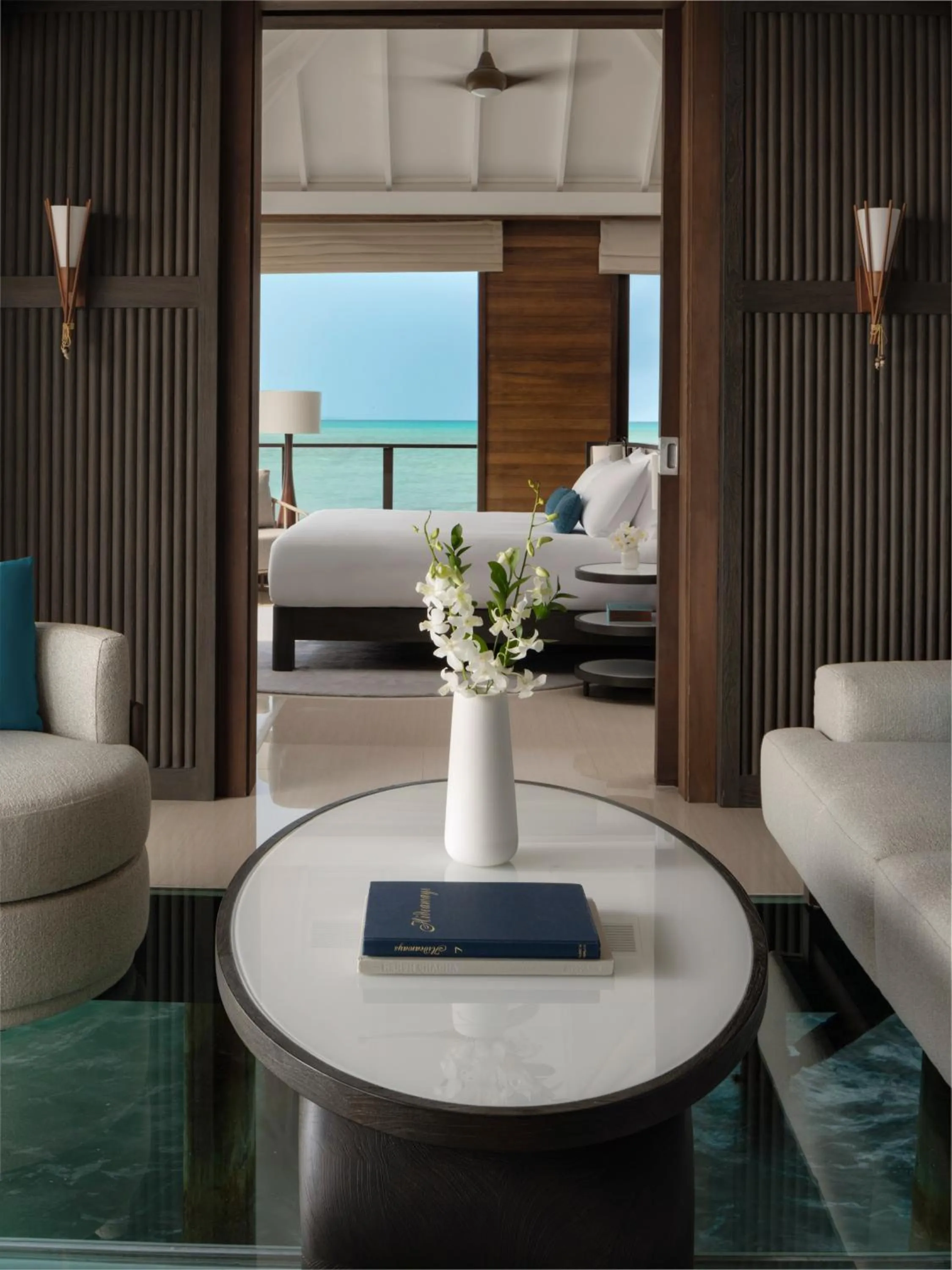 Living room, Bed in Conrad Maldives Rangali Island