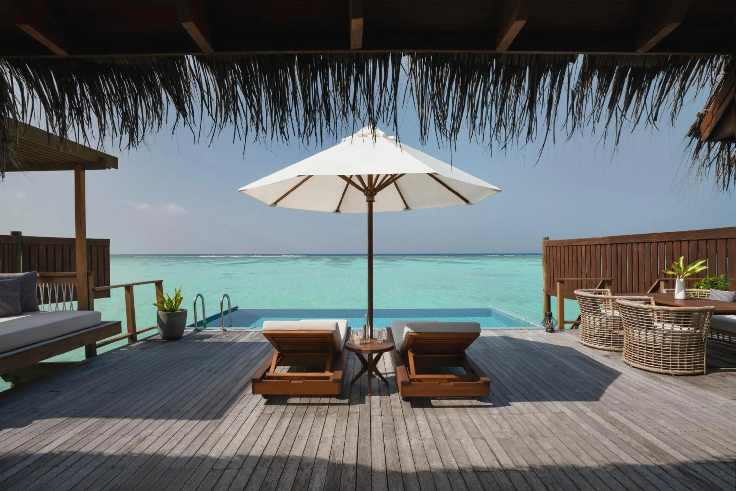 Pool view in Conrad Maldives Rangali Island