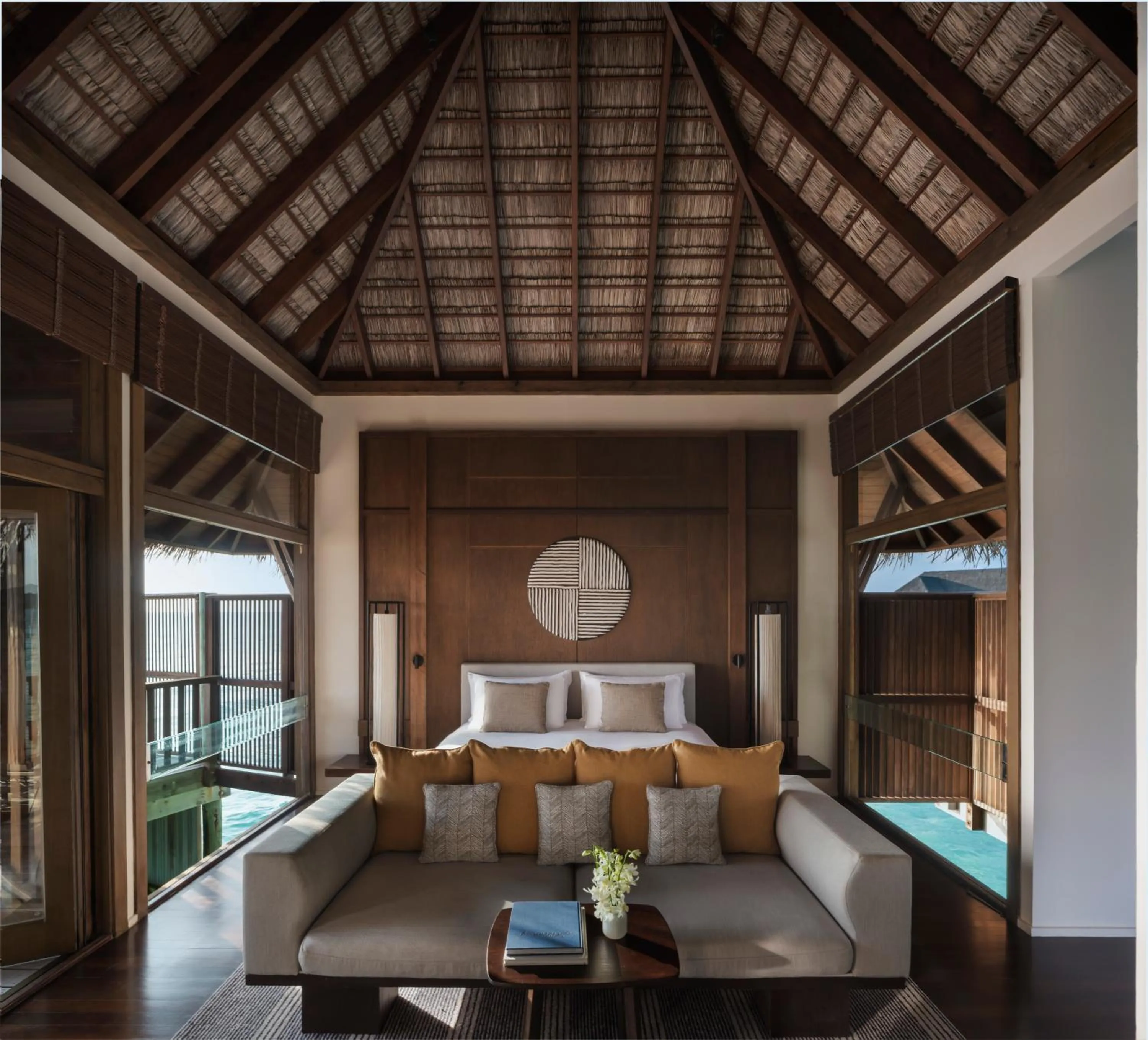 Bed in Conrad Maldives Rangali Island