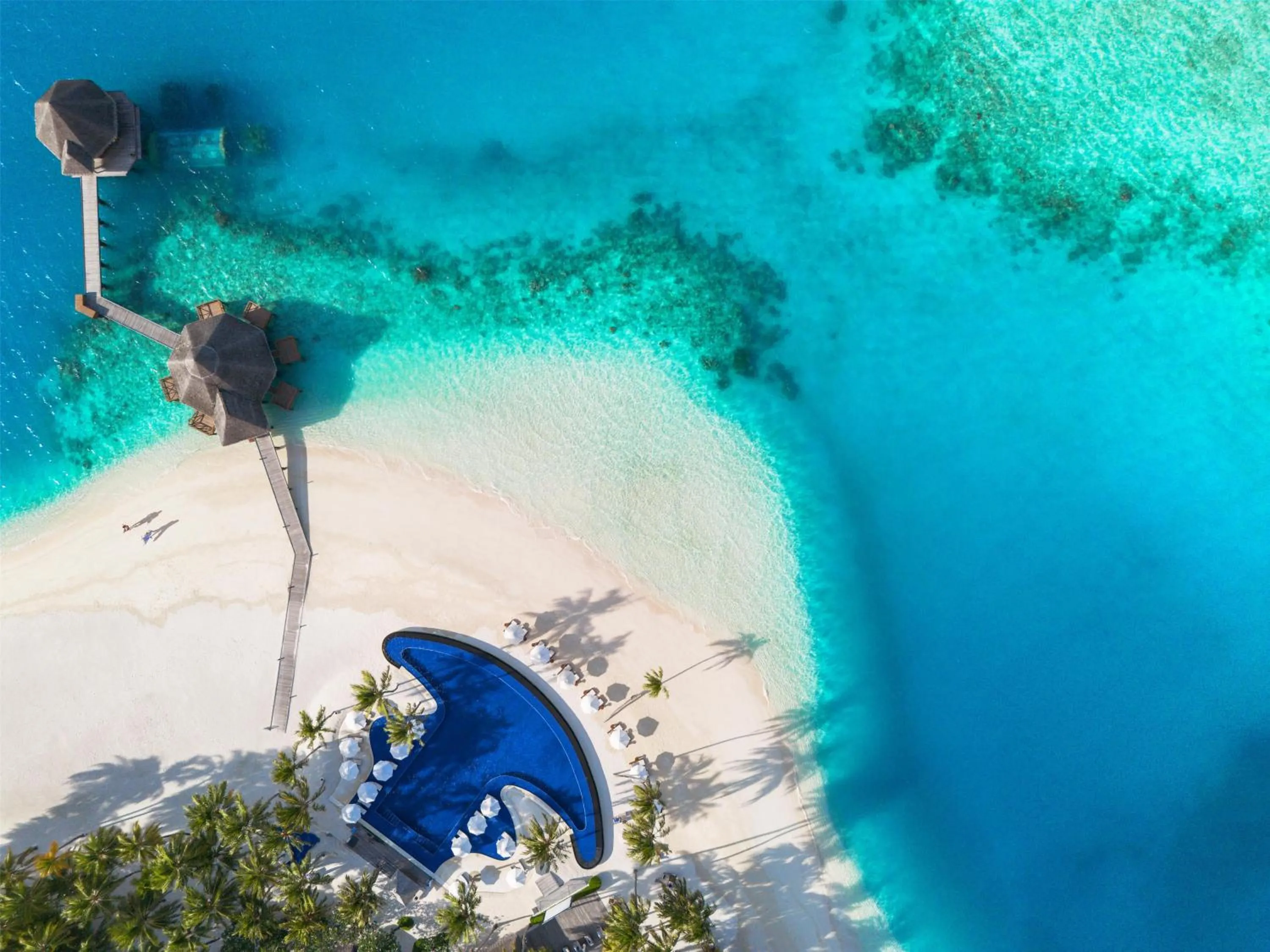 Pool view in Conrad Maldives Rangali Island