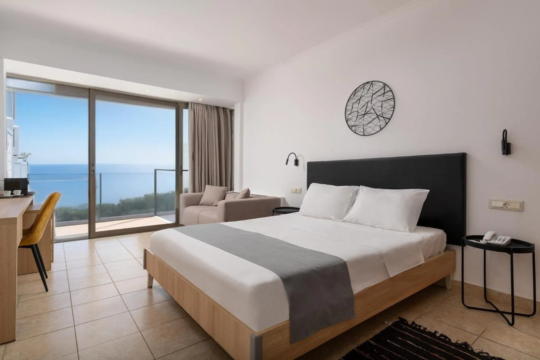 View (from property/room), Bed in Paralos Rodos Lifestyle