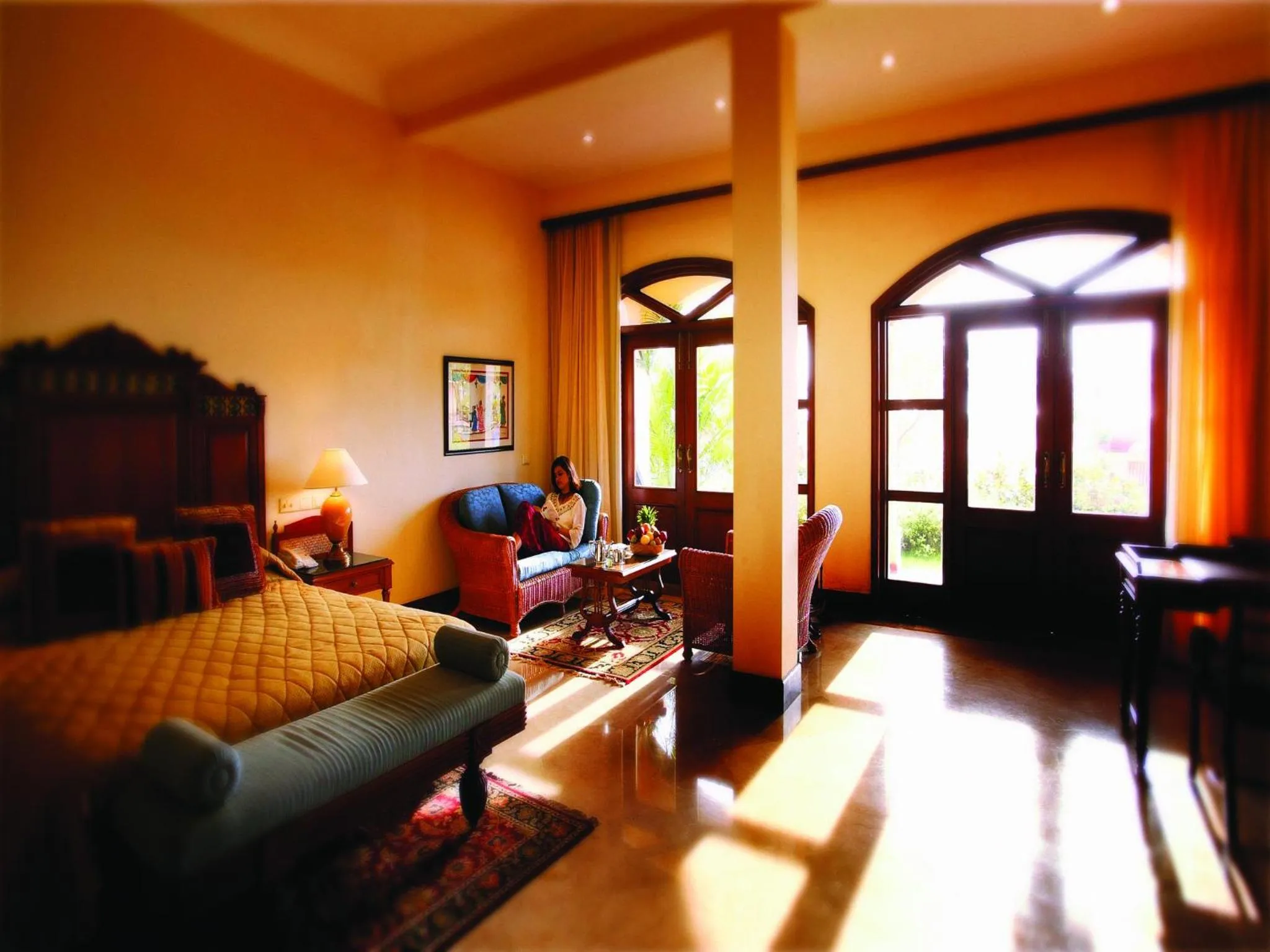 Garden view, Bed in The LaLiT Golf & Spa Resort Goa