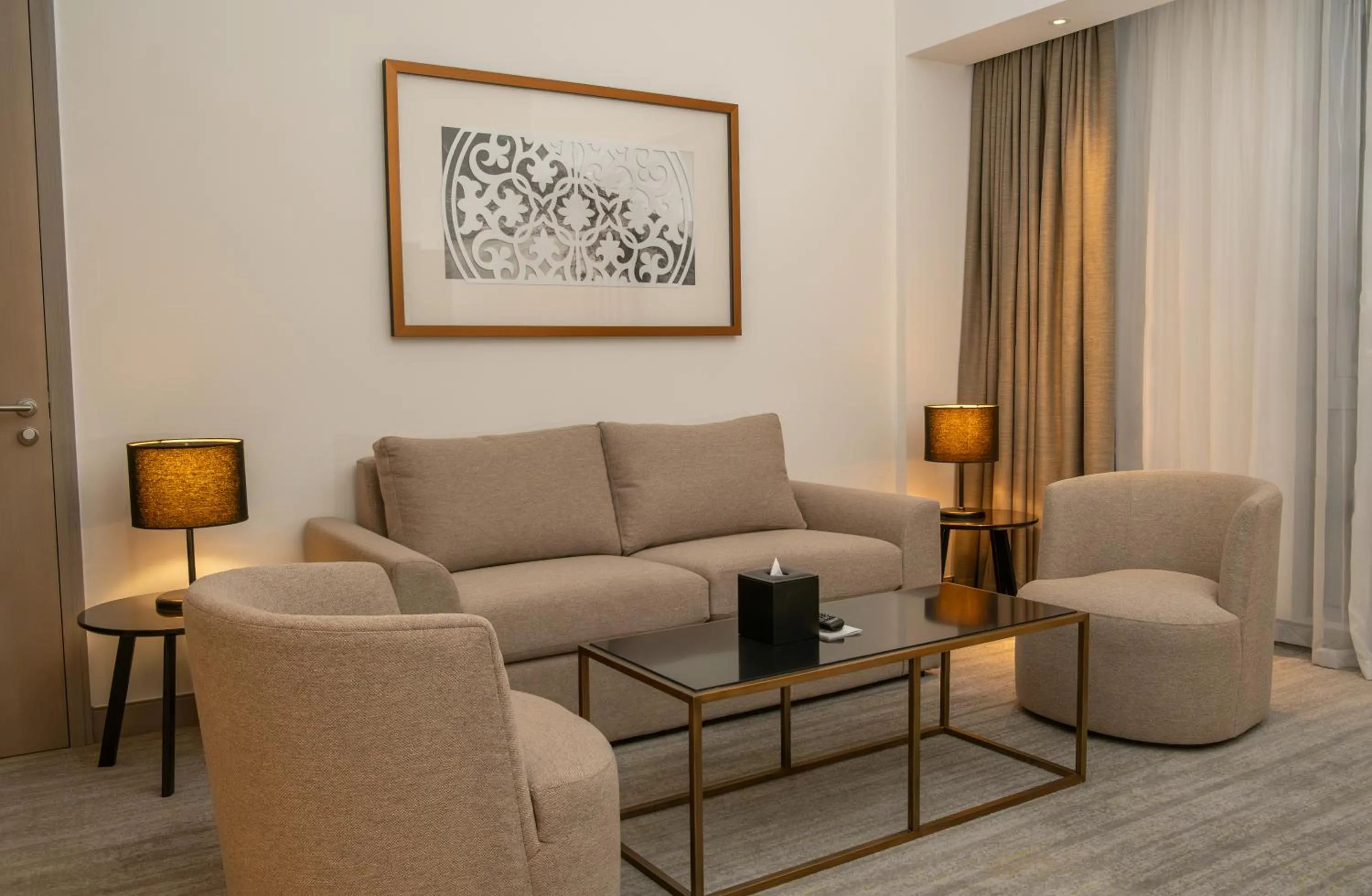 Seating area in Novotel Muscat Airport