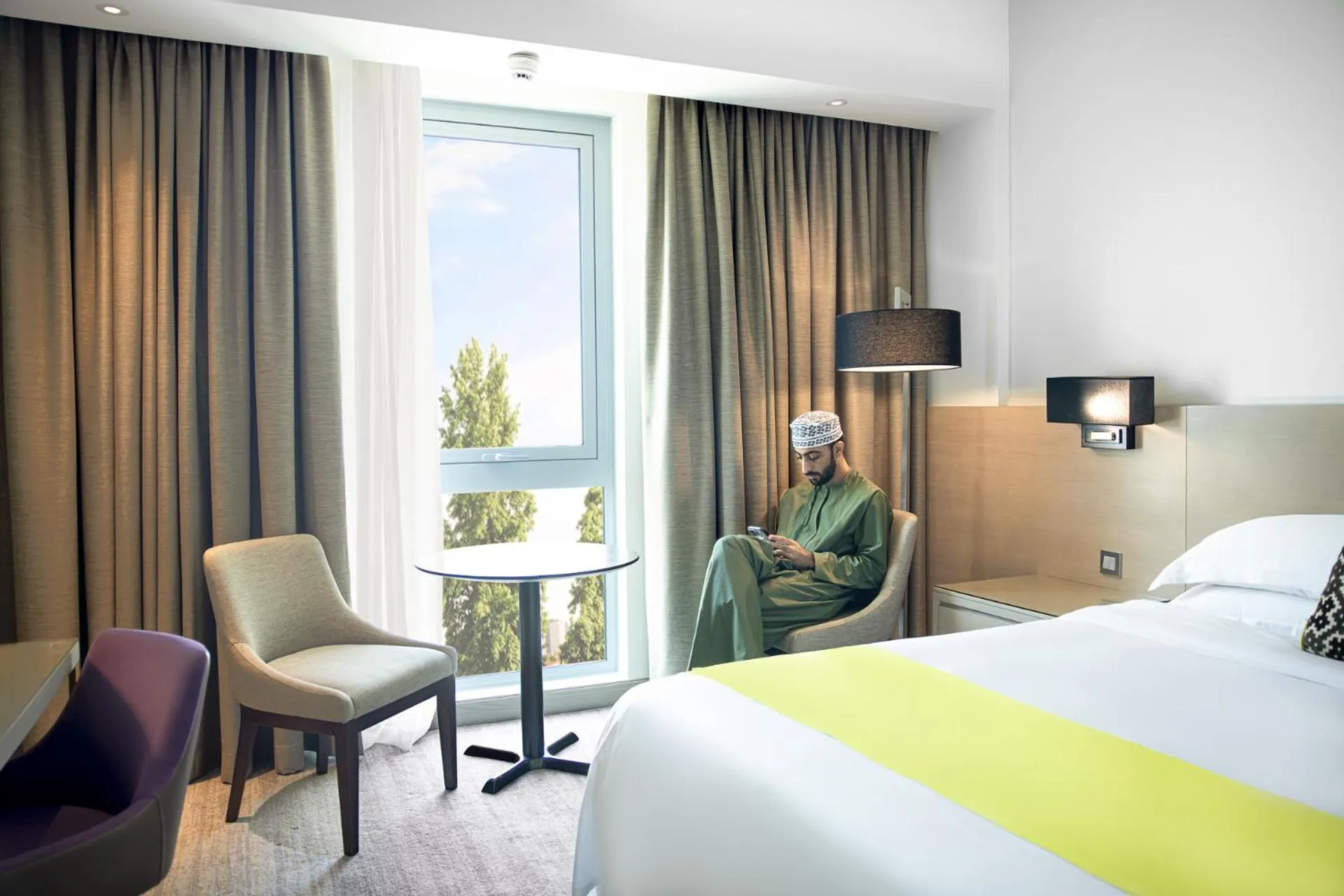 Bed in Novotel Muscat Airport