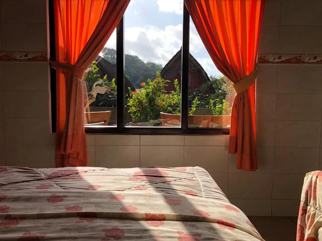 View (from property/room), Bed in Kerti Beach Bungalow and Restaurant