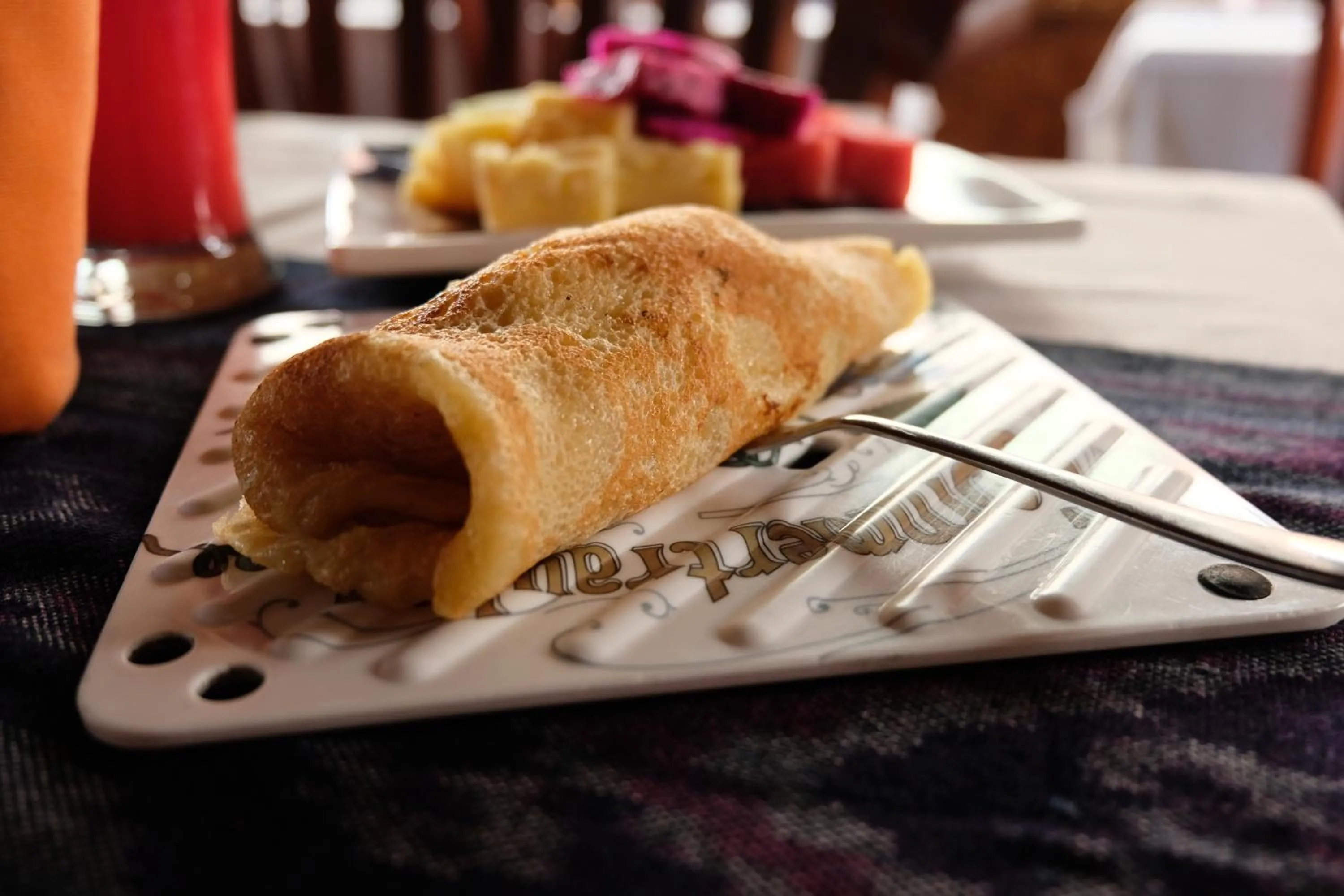 Continental breakfast in Kerti Beach Bungalow and Restaurant