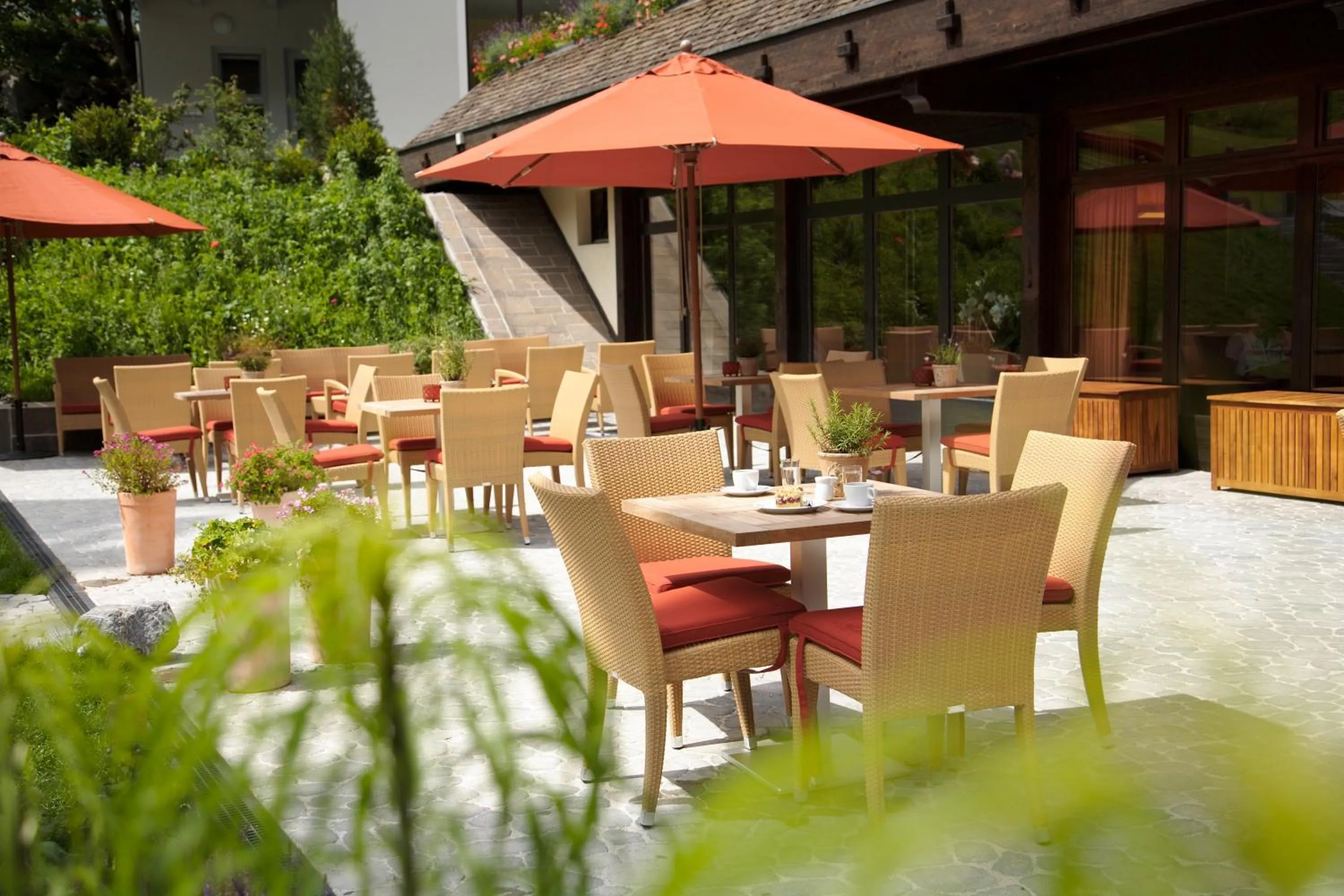 Patio in Familienhotel Lagant