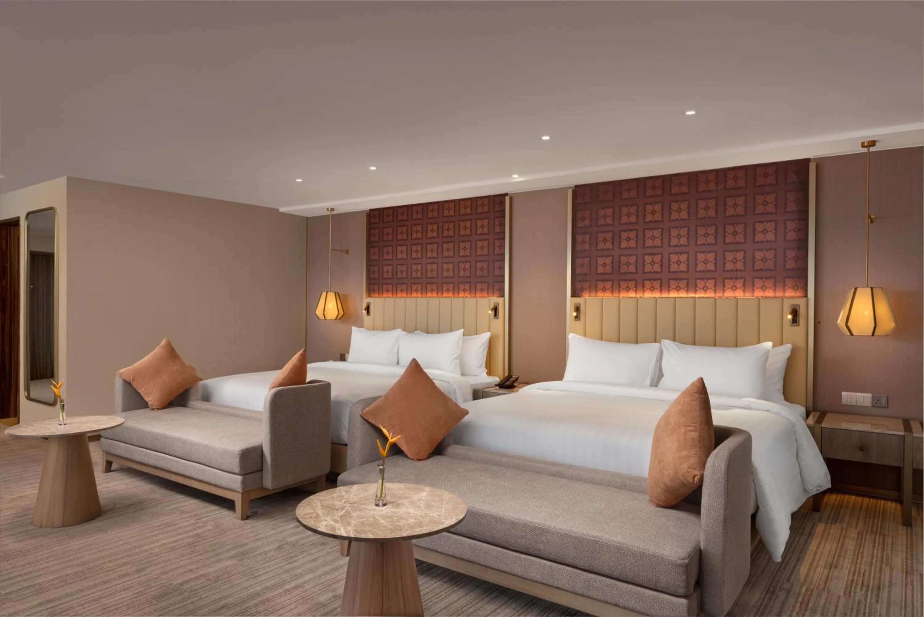 Bed in The Golden Crown Hotel