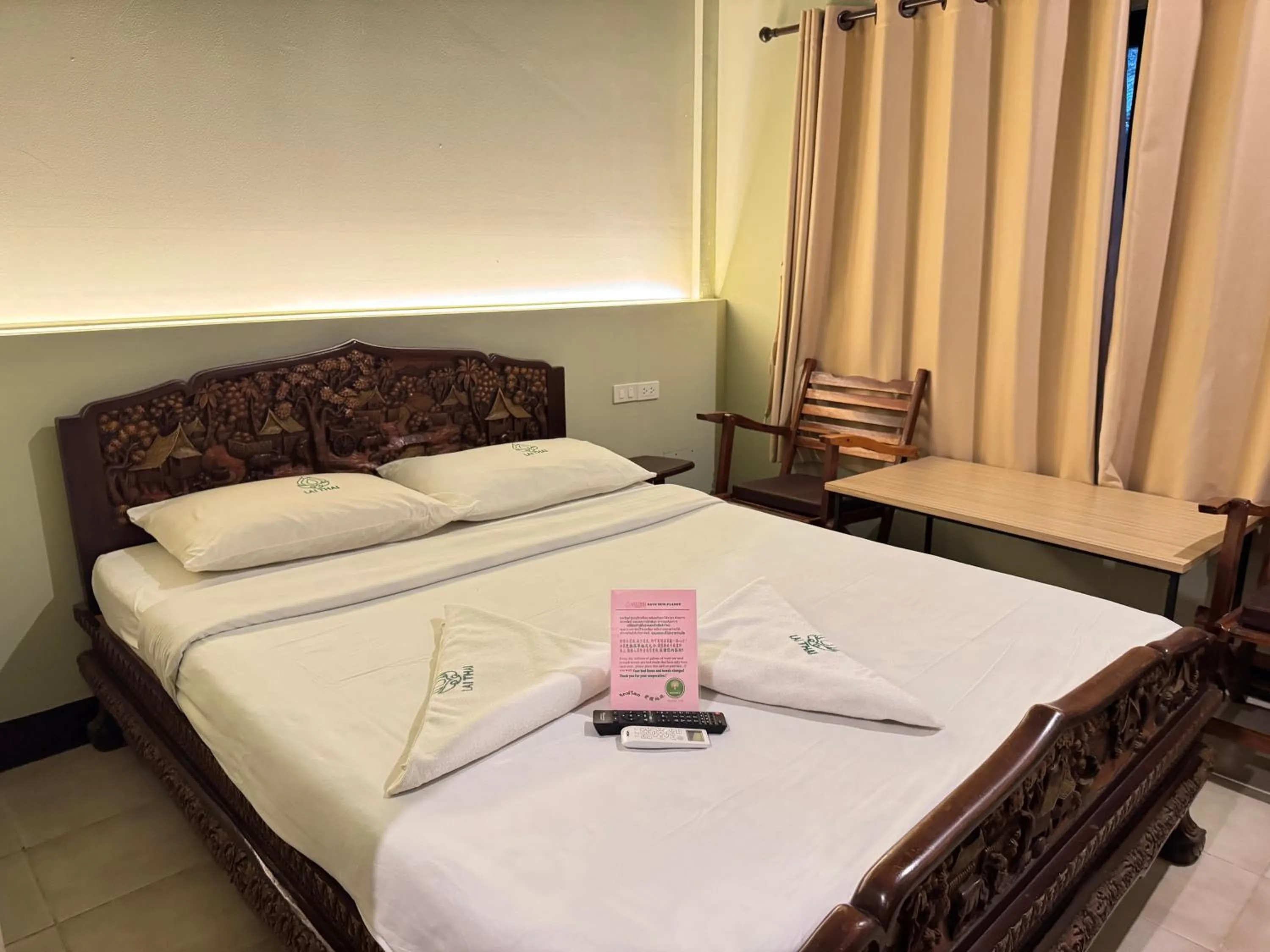 Bed in Lai Thai Guest House