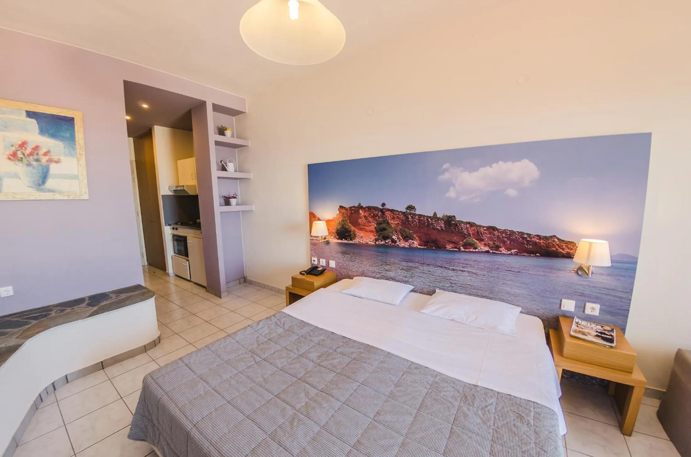 Bed in Hotel Nereides